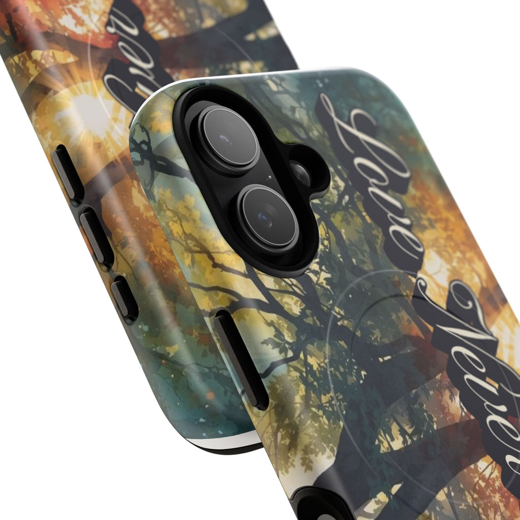 Tough Magnetic Case — 'Love Never Fails' Forest Sunset Phone Cover