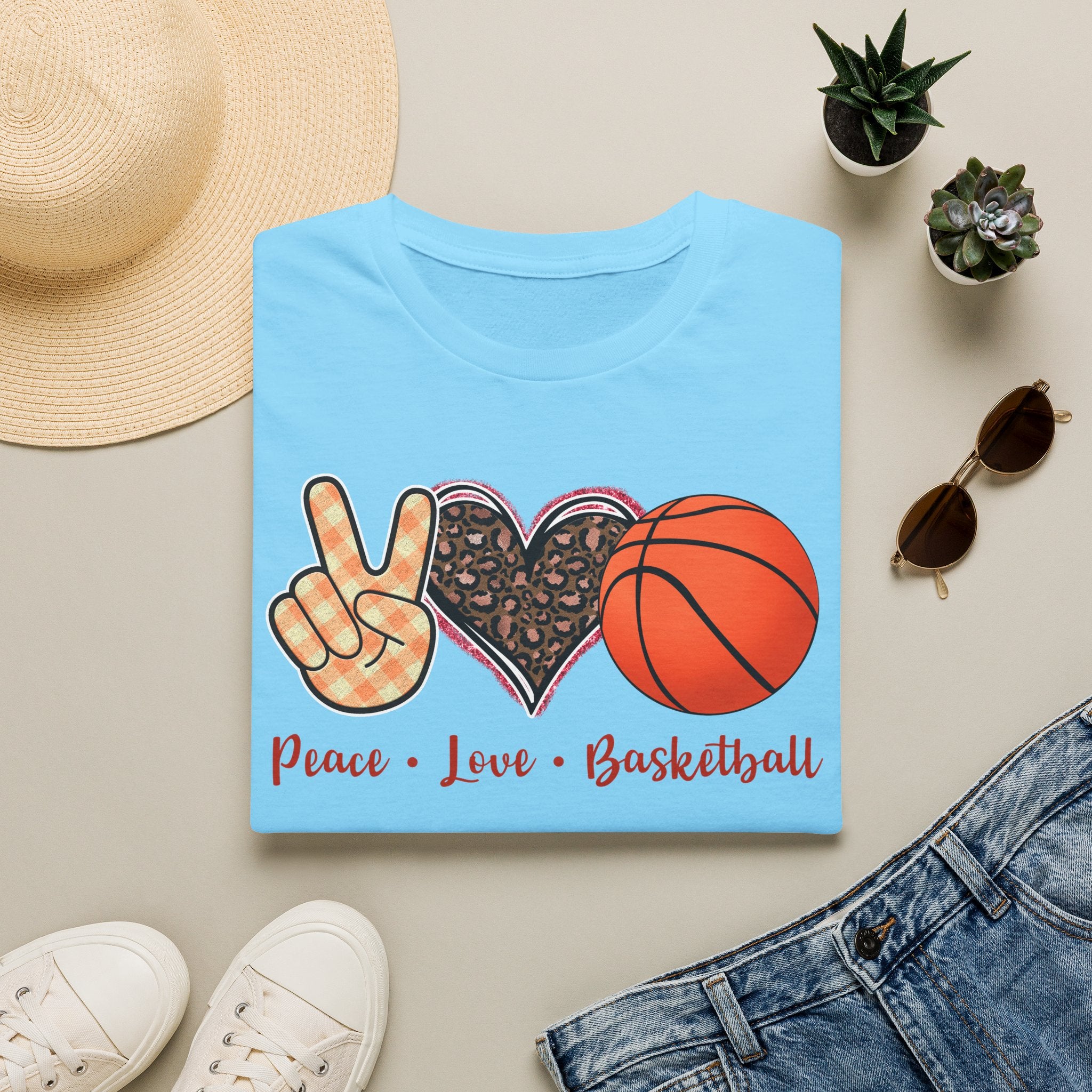 Peace Love Basketball T-Shirt
