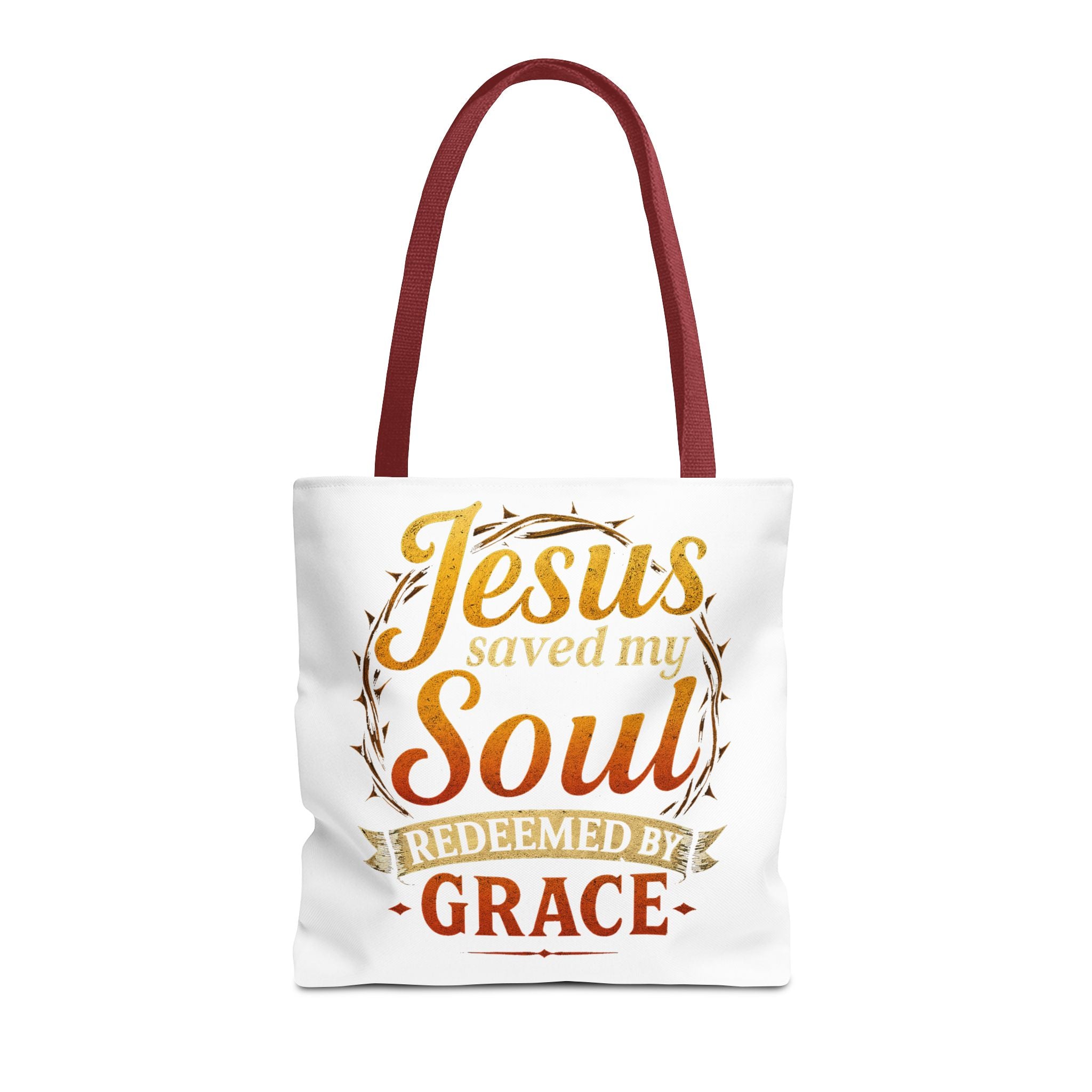 Canvas Tote Bag — "Jesus Saved My Soul, Redeemed by Grace"