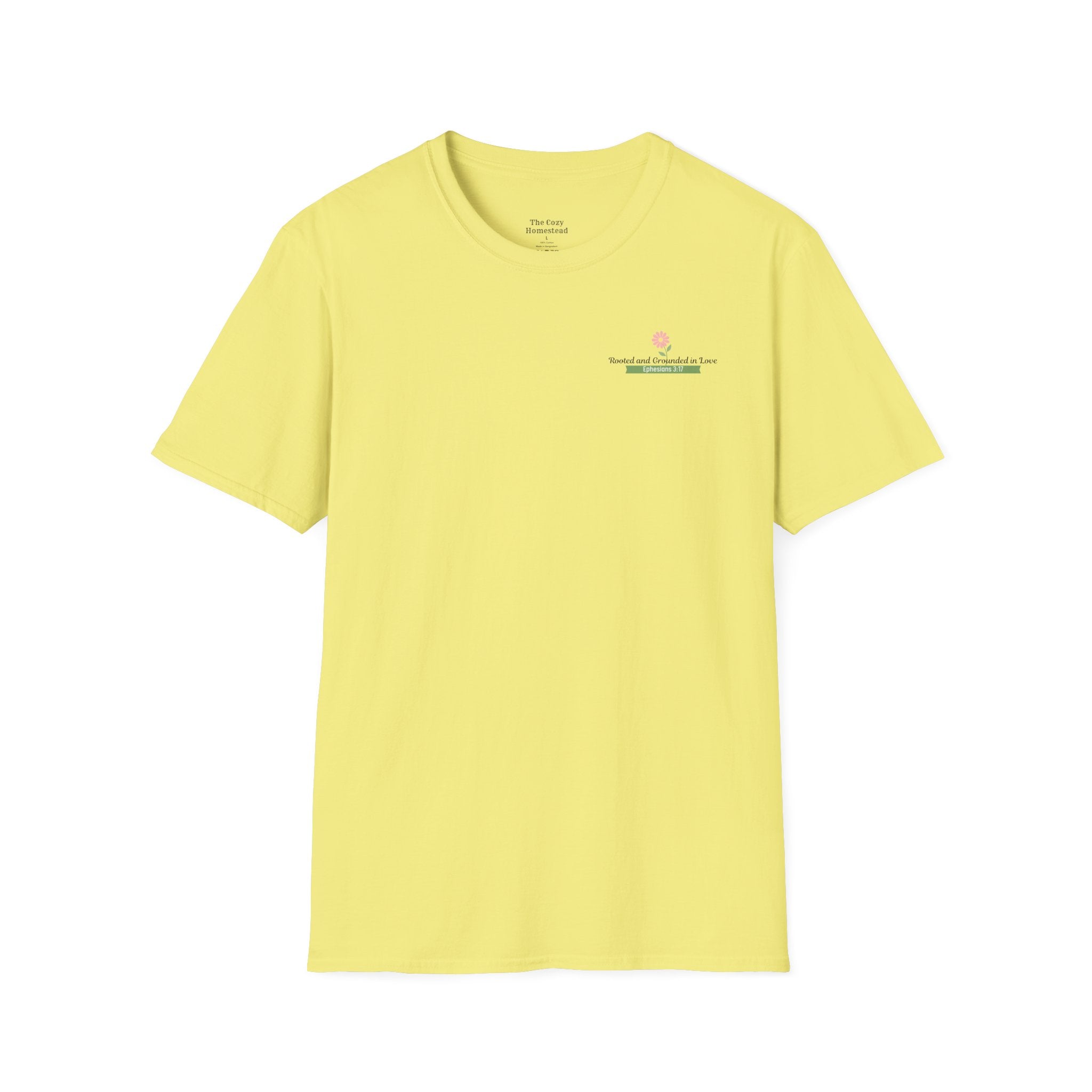 T-Shirt — 'Sunshine and Serendipity' Minimal Floral Chest Logo Tee