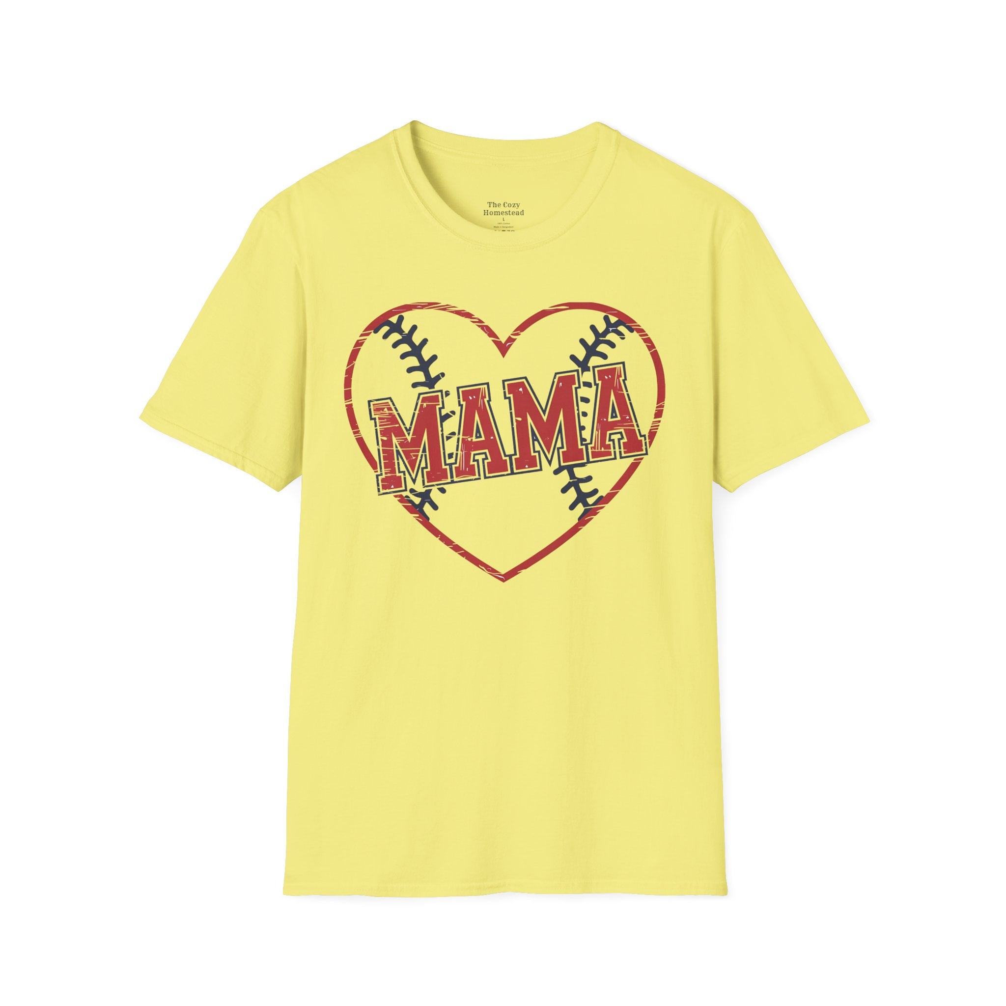 Mama Baseball T-Shirt — Heart Baseball Mom Tee