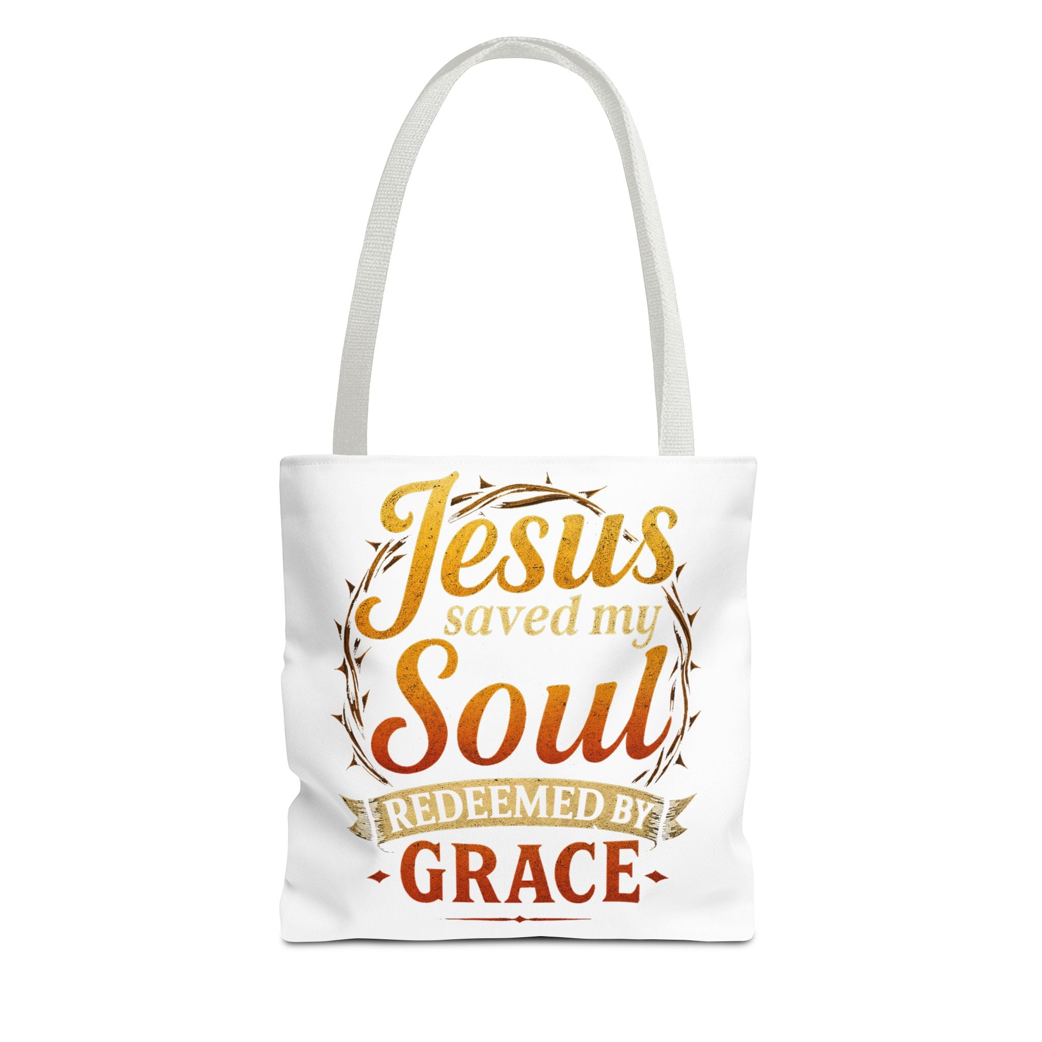 Canvas Tote Bag — "Jesus Saved My Soul, Redeemed by Grace"