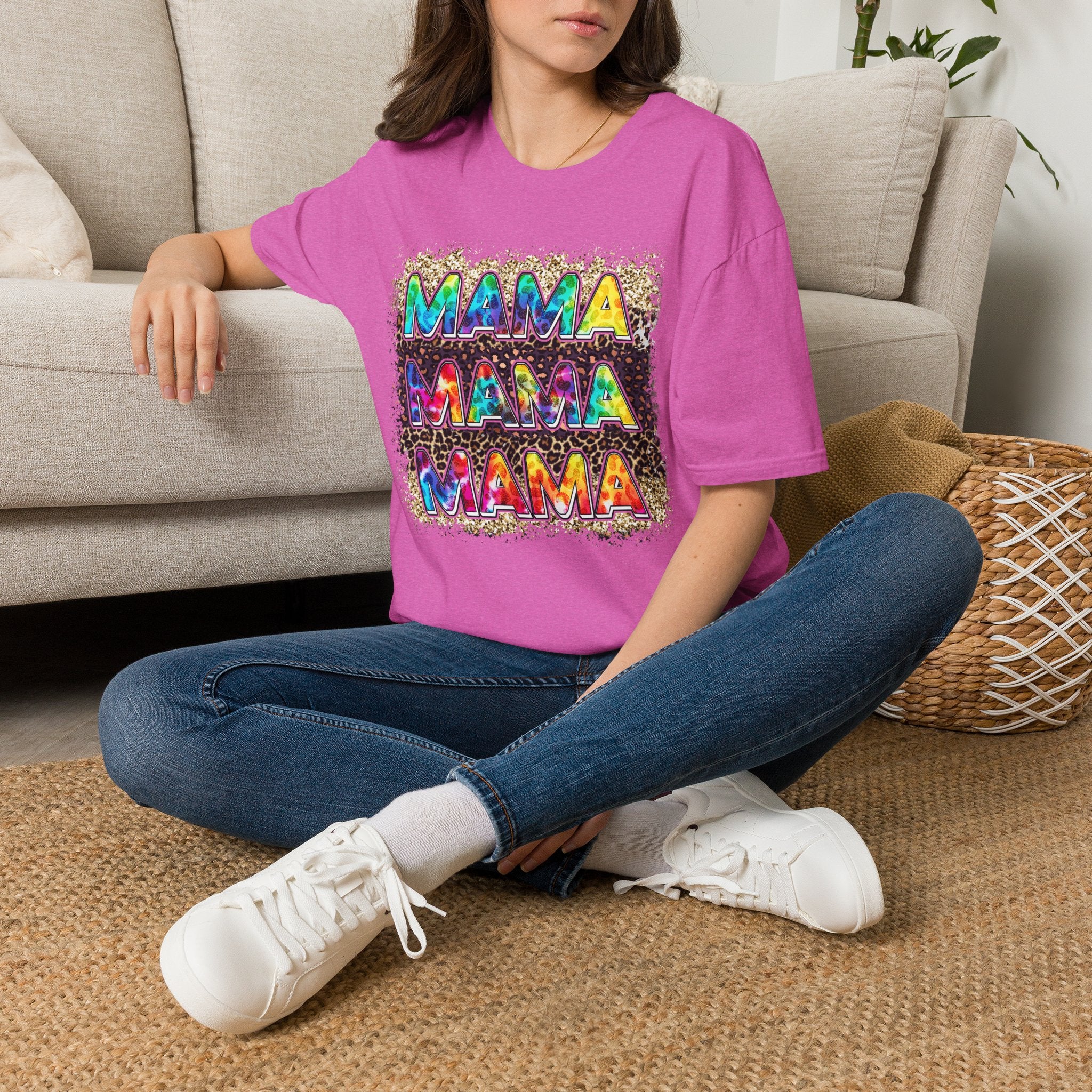 Mama Tie-Dye Graphic T-Shirt — Colorful Retro Tee for Moms