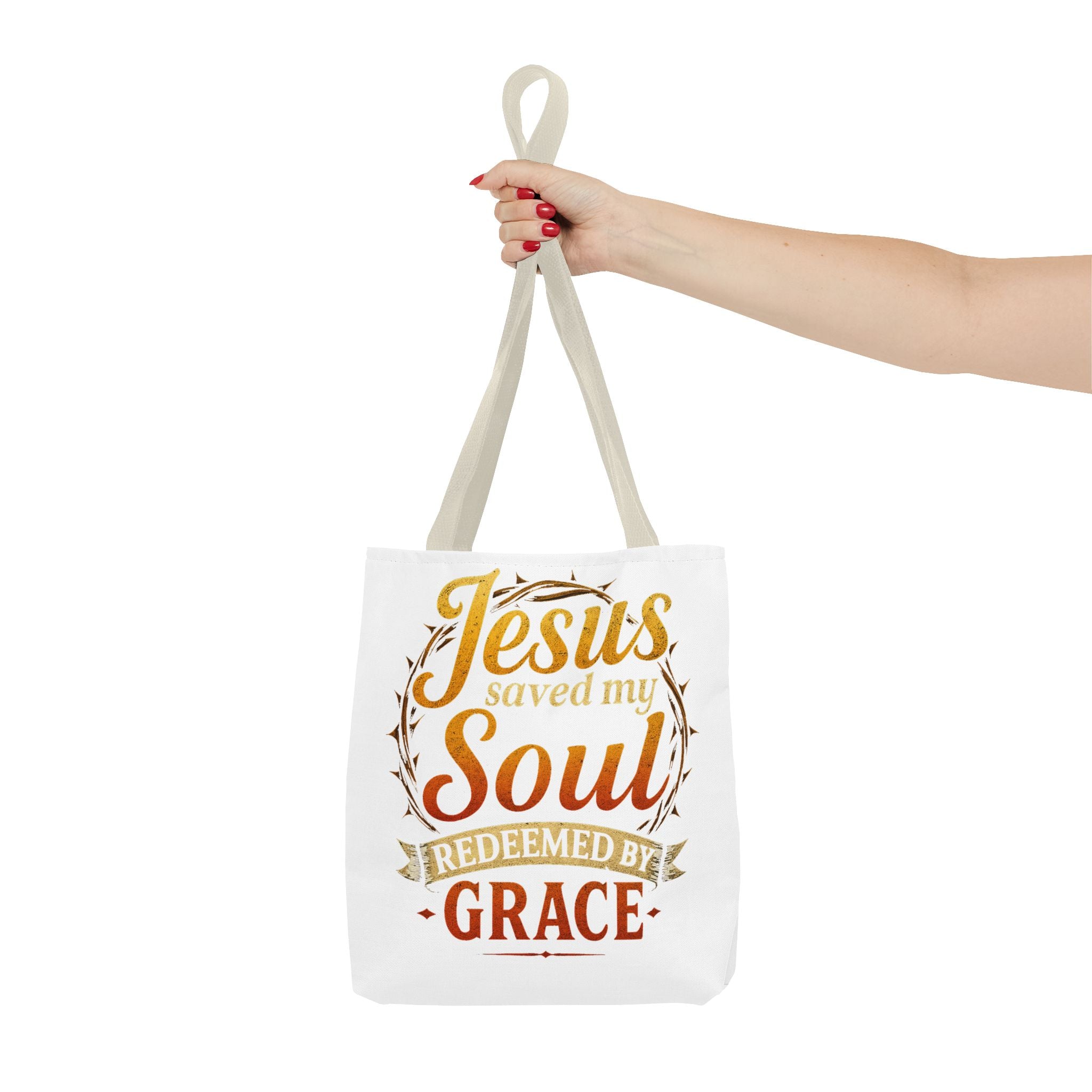 Canvas Tote Bag — "Jesus Saved My Soul, Redeemed by Grace"