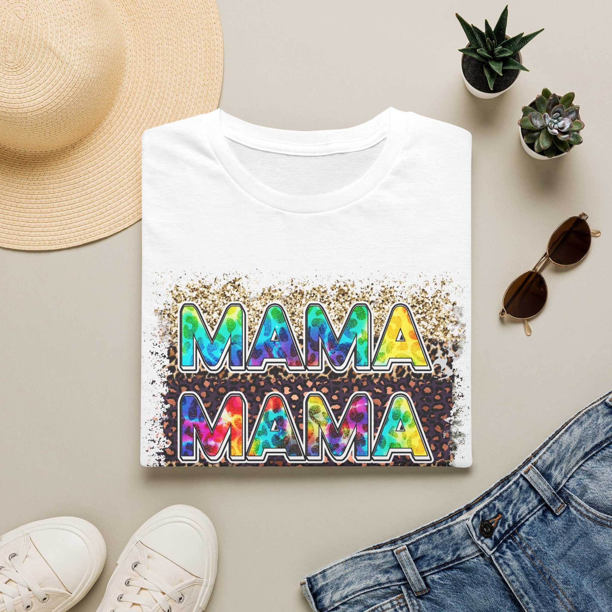 Mama Tie-Dye Graphic T-Shirt — Colorful Retro Tee for Moms