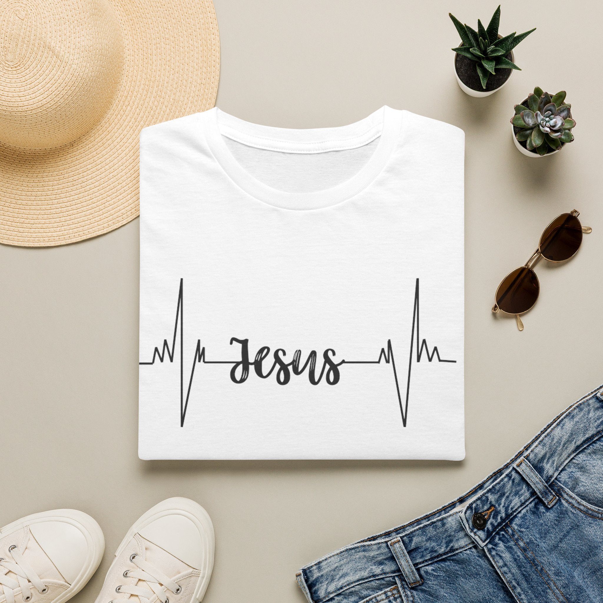 Jesus Heartbeat T-Shirt — Christian Faith Graphic Tee