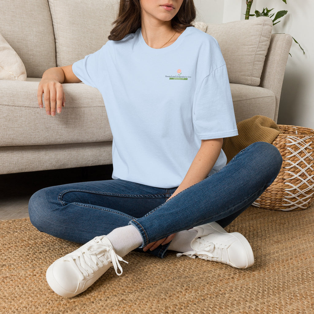 T-Shirt — 'Sunshine and Serendipity' Minimal Floral Chest Logo Tee