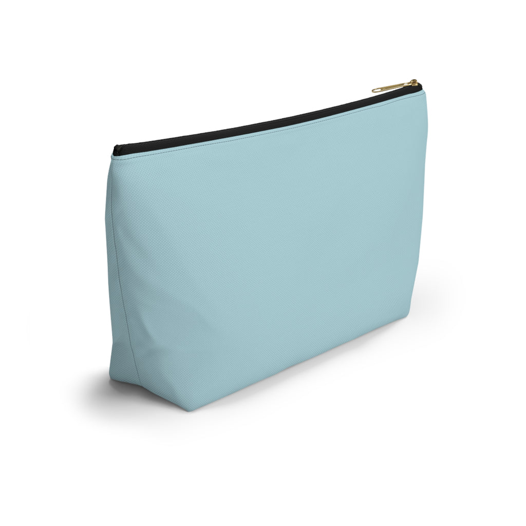 Mom Life Accessory Pouch — Floral Turquoise T‑Bottom Makeup Bag