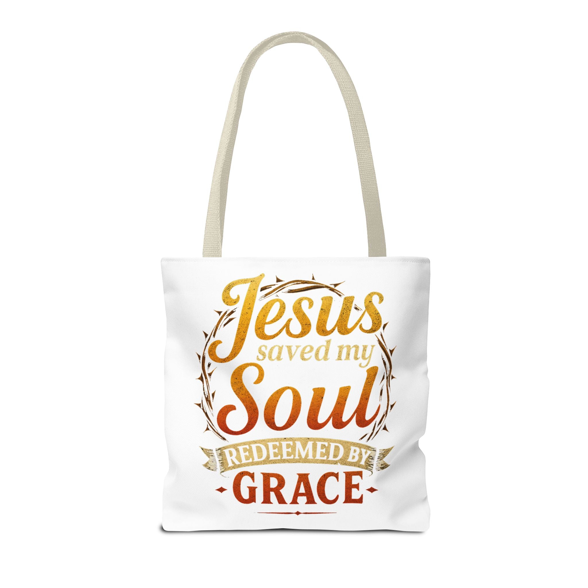 Canvas Tote Bag — "Jesus Saved My Soul, Redeemed by Grace"