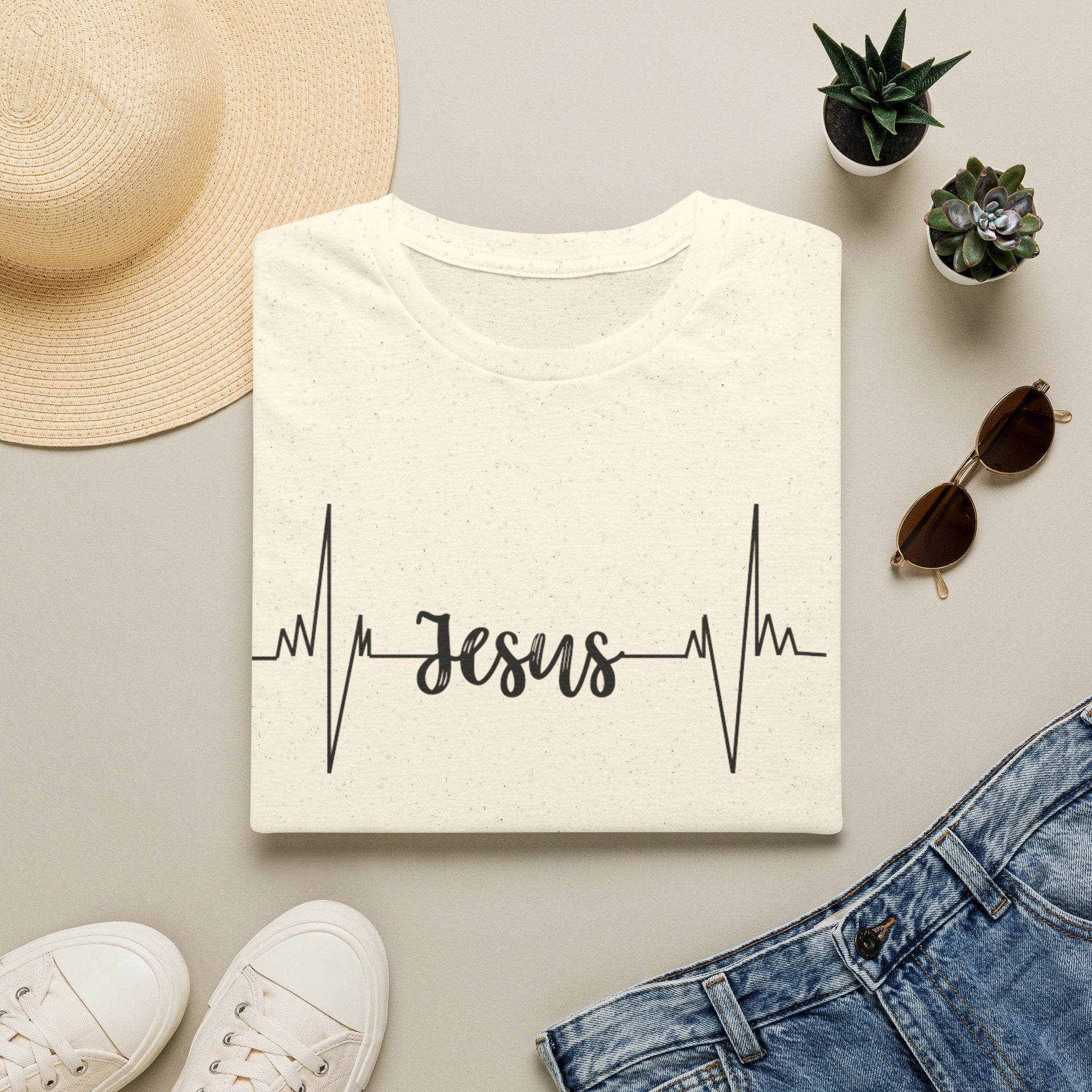 Jesus Heartbeat T-Shirt — Christian Faith Graphic Tee