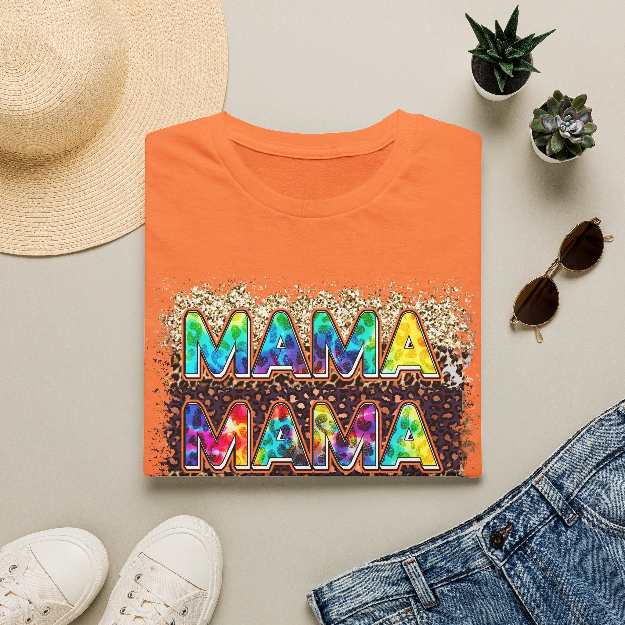 Mama Tie-Dye Graphic T-Shirt — Colorful Retro Tee for Moms