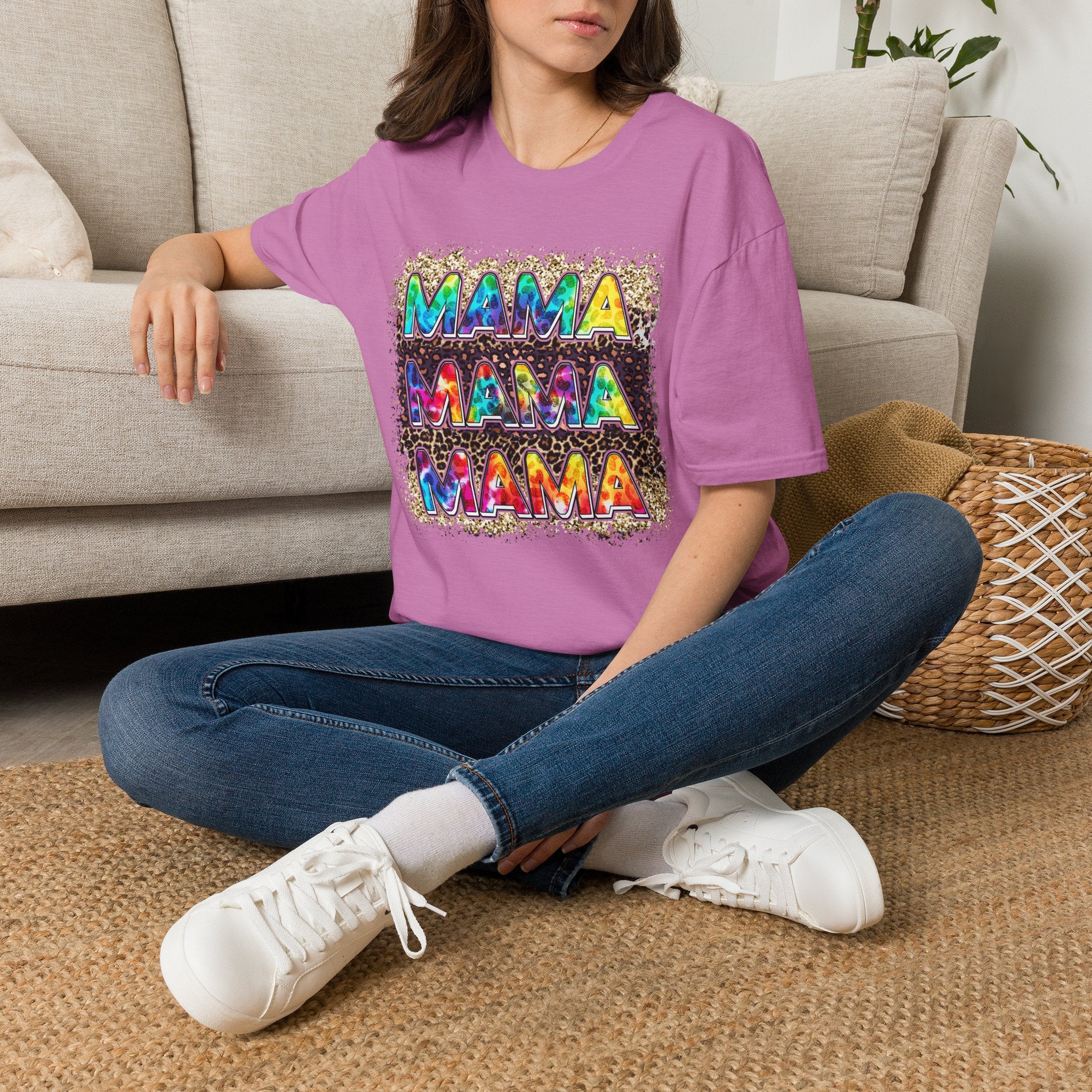 Mama Tie-Dye Graphic T-Shirt — Colorful Retro Tee for Moms