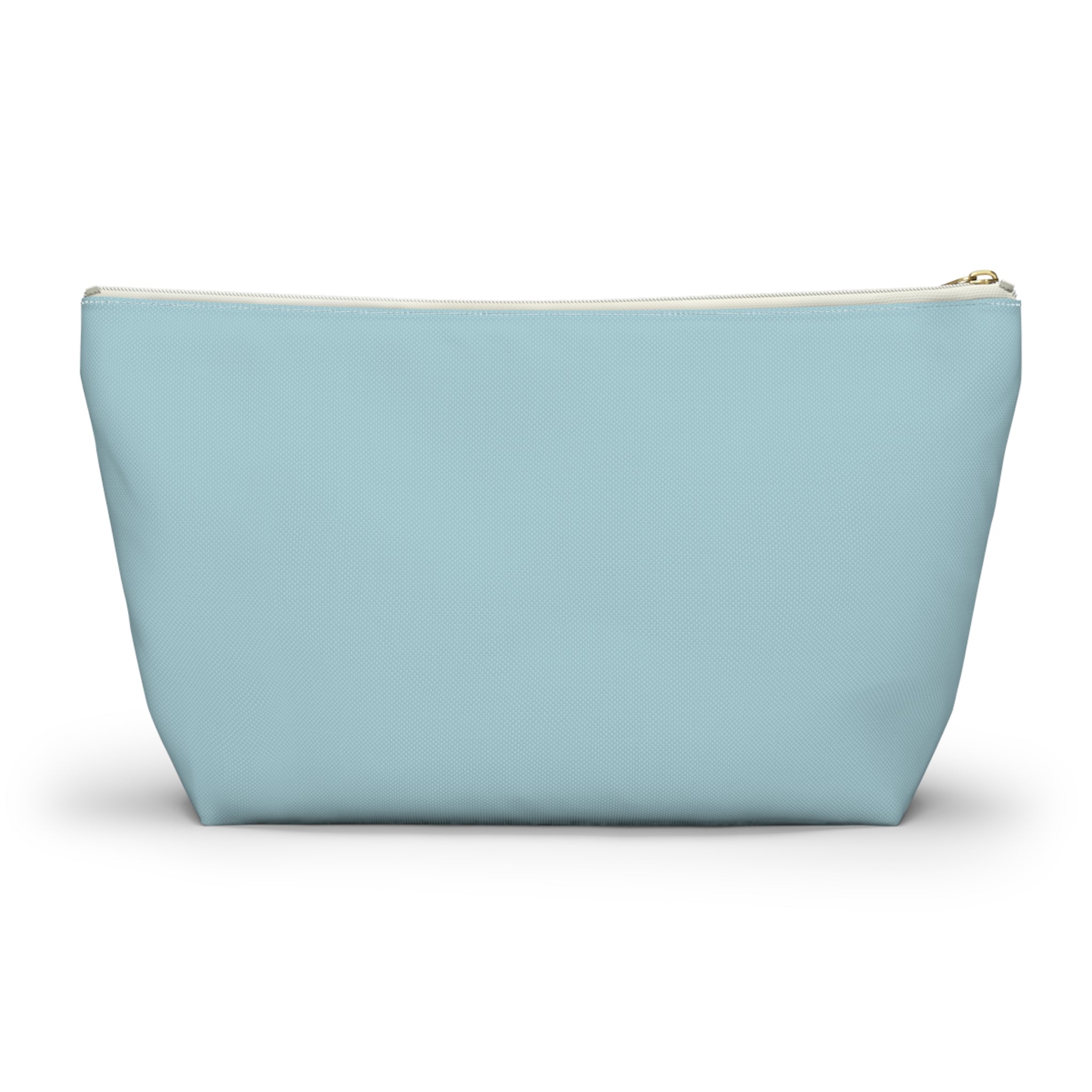 Mom Life Accessory Pouch — Floral Turquoise T‑Bottom Makeup Bag