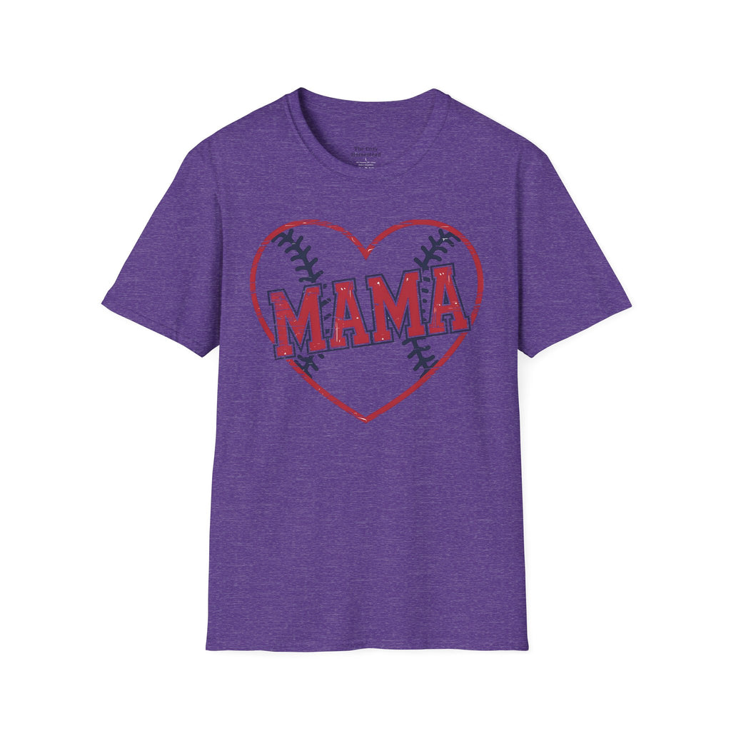 Mama Baseball T-Shirt — Heart Baseball Mom Tee