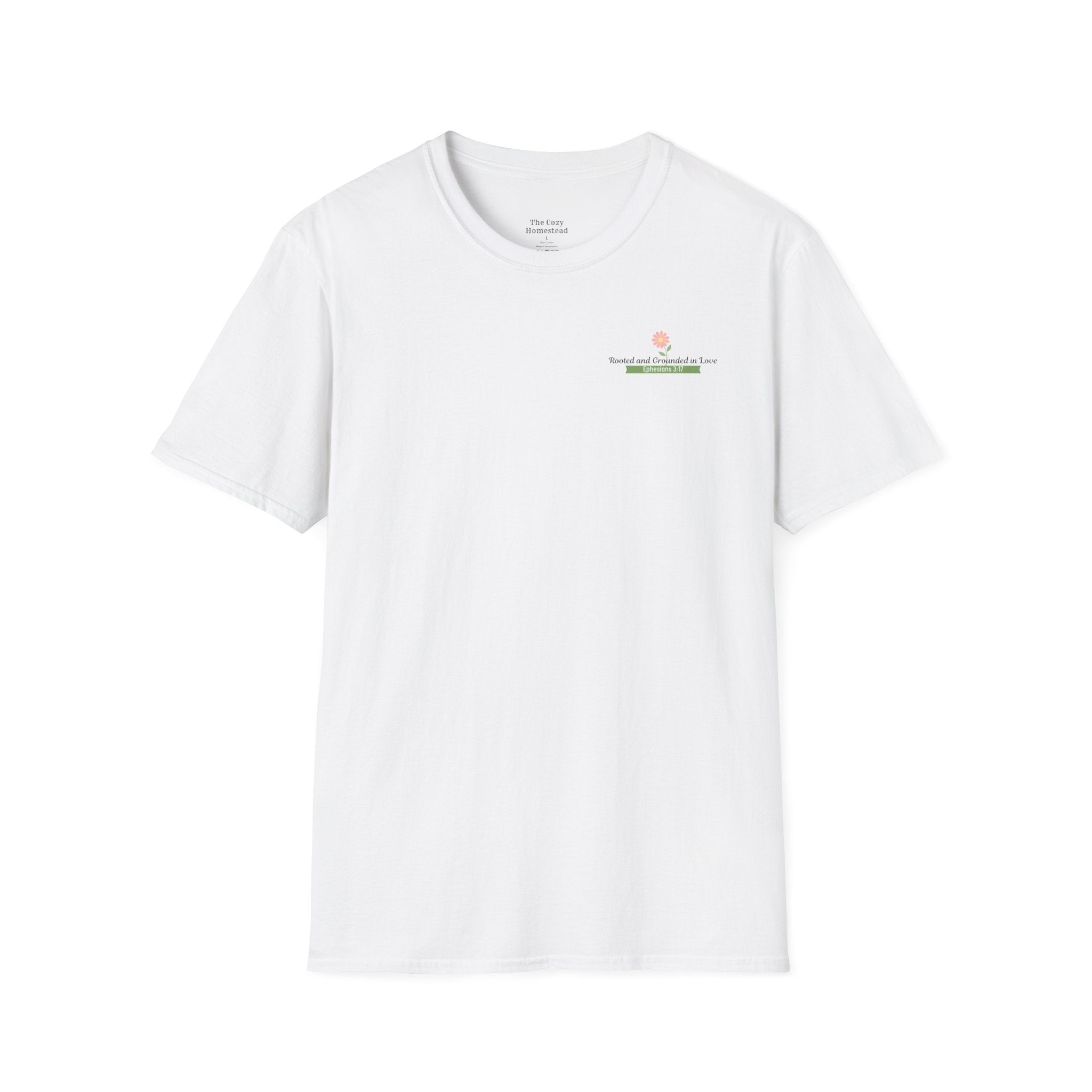 T-Shirt — 'Sunshine and Serendipity' Minimal Floral Chest Logo Tee