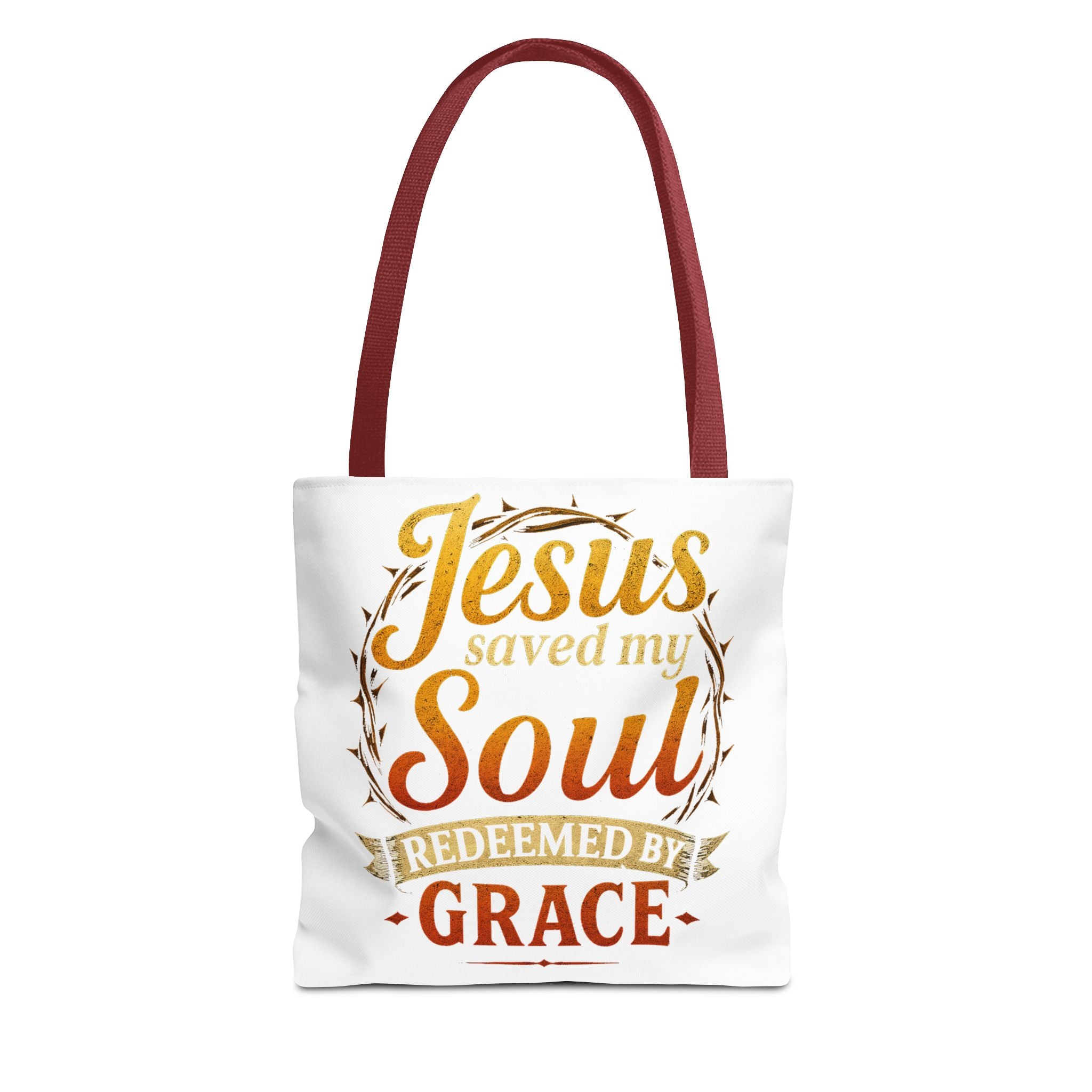 Canvas Tote Bag — "Jesus Saved My Soul, Redeemed by Grace"