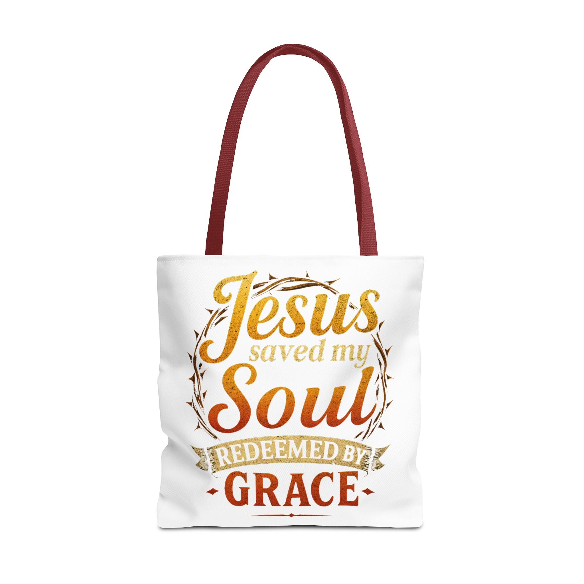 Canvas Tote Bag — "Jesus Saved My Soul, Redeemed by Grace"