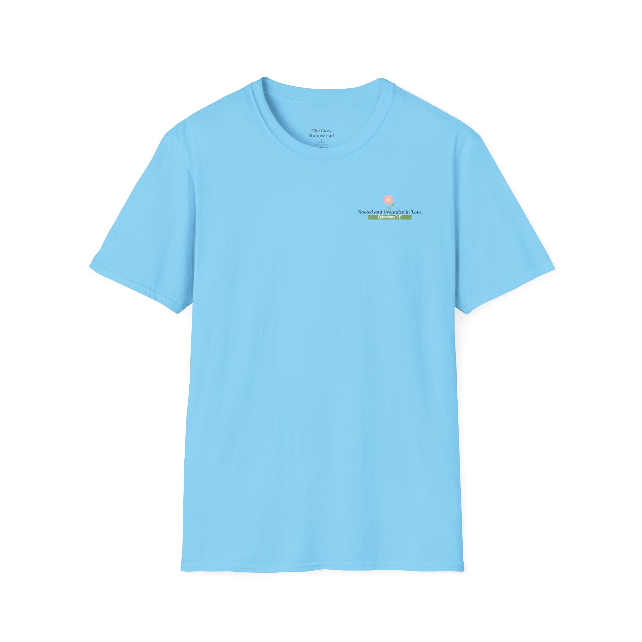 T-Shirt — 'Sunshine and Serendipity' Minimal Floral Chest Logo Tee