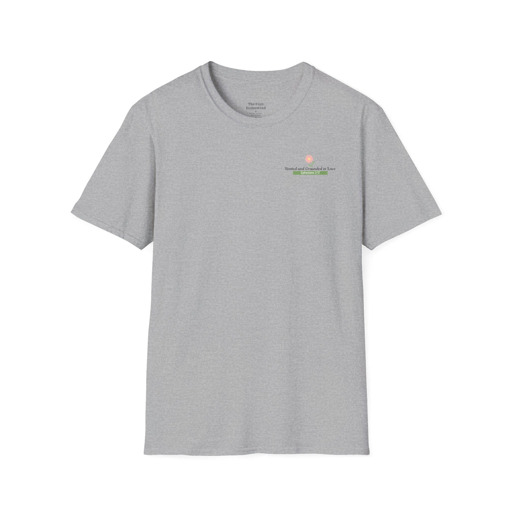T-Shirt — 'Sunshine and Serendipity' Minimal Floral Chest Logo Tee