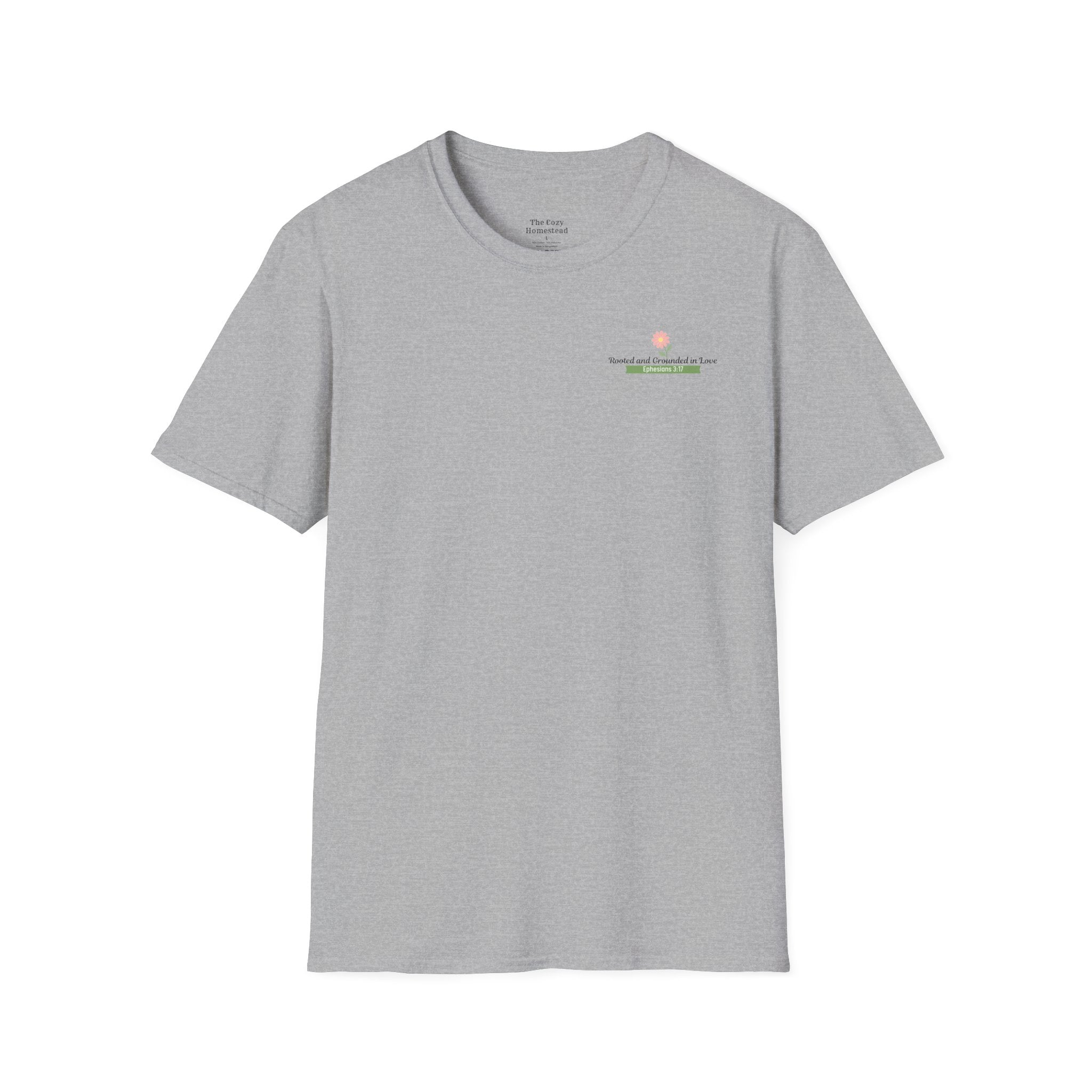 T-Shirt — 'Sunshine and Serendipity' Minimal Floral Chest Logo Tee