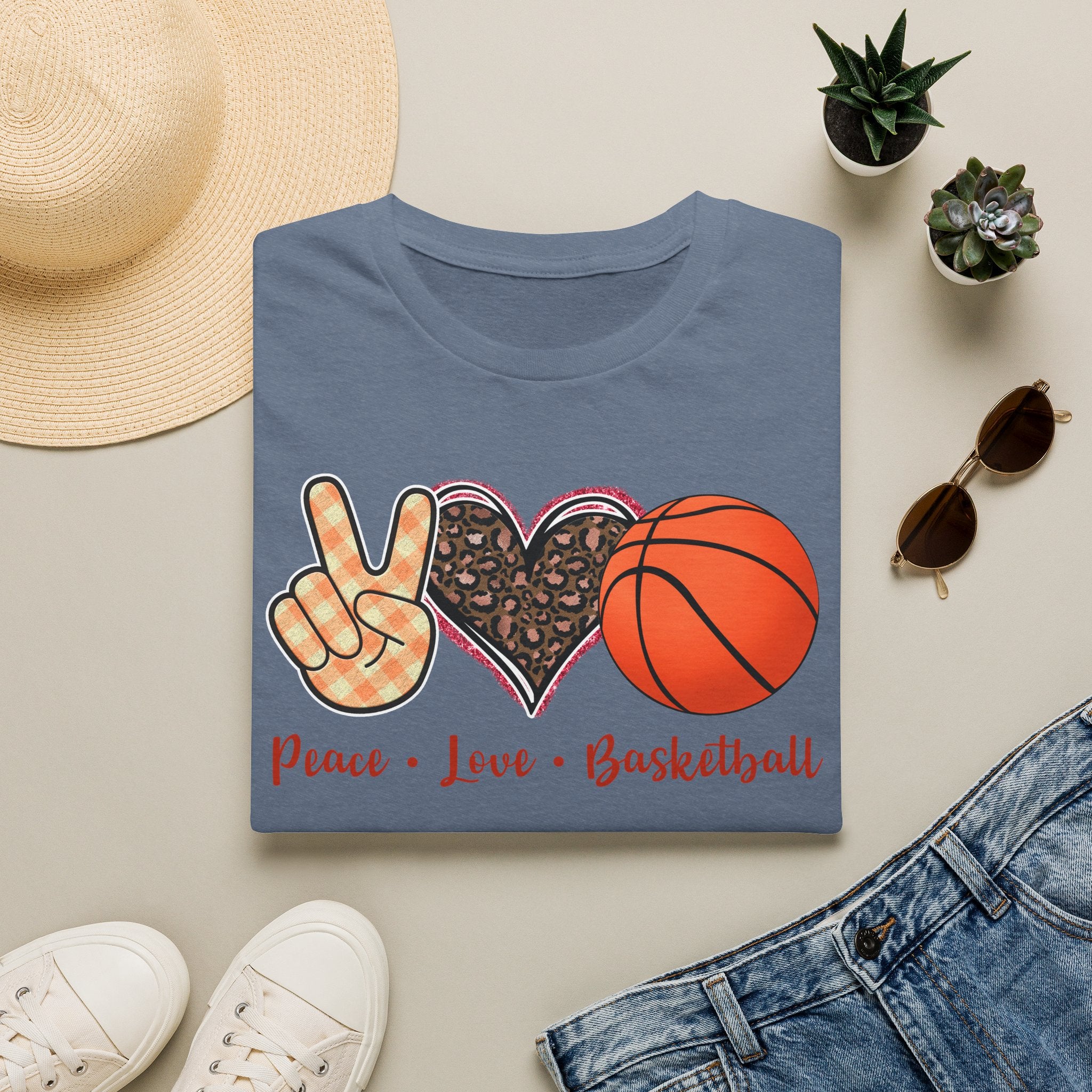 Peace Love Basketball T-Shirt