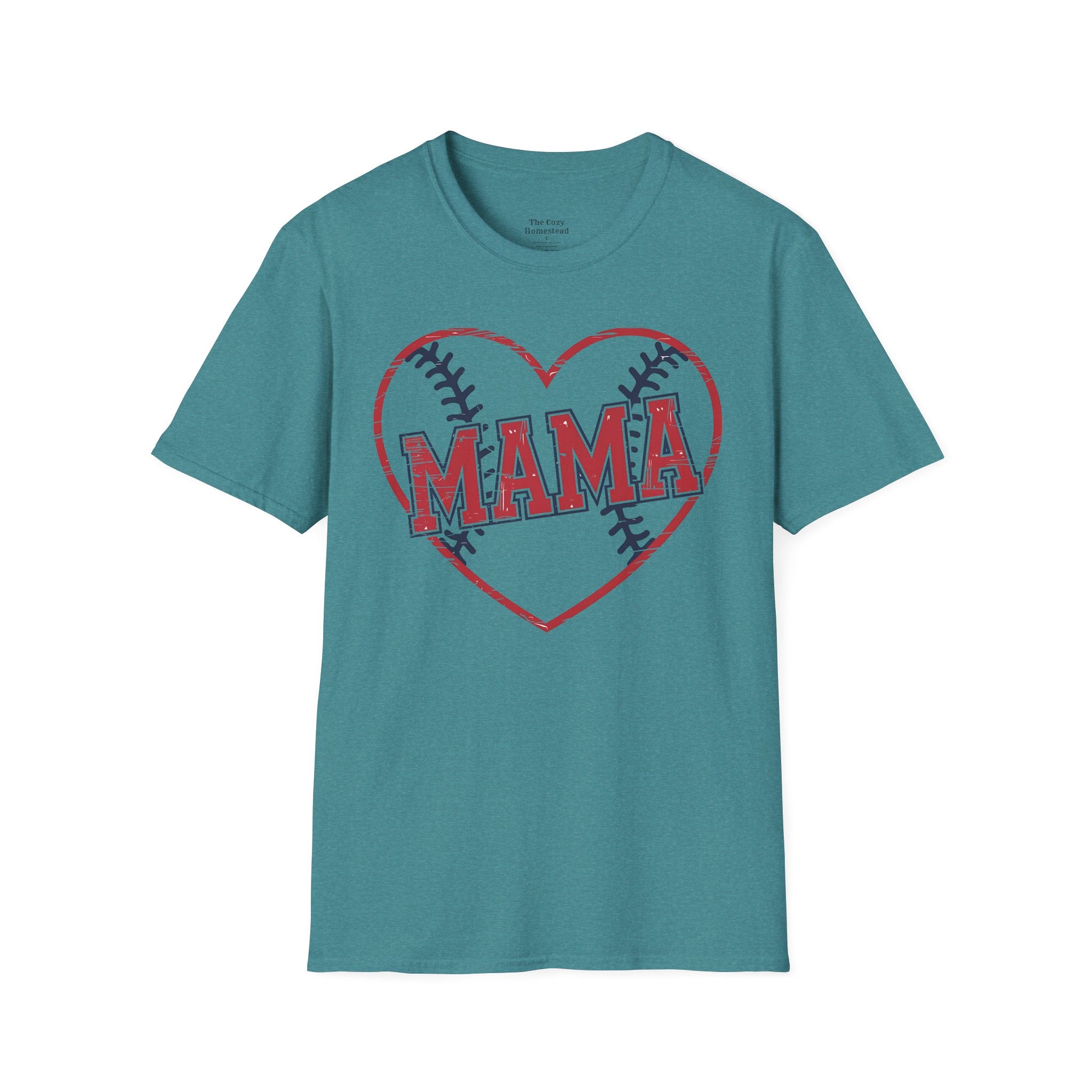 Mama Baseball T-Shirt — Heart Baseball Mom Tee