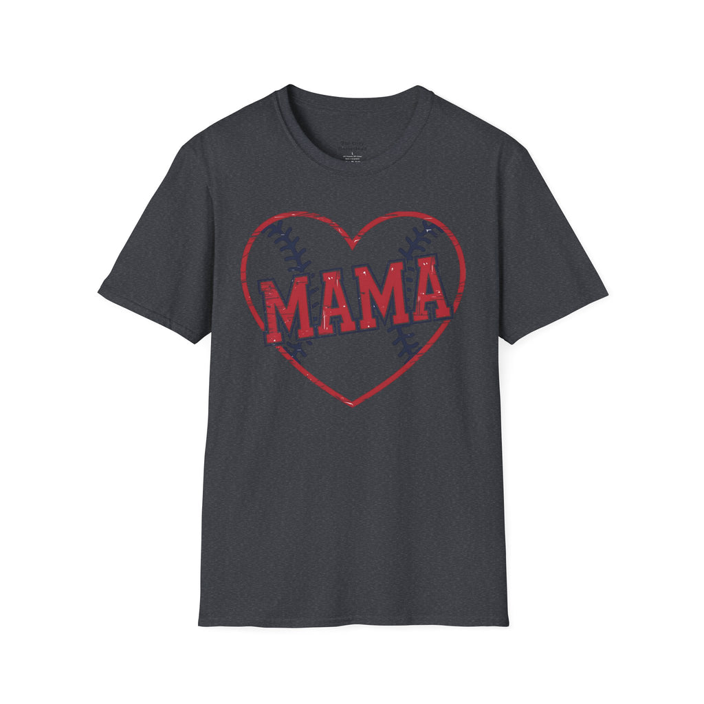Mama Baseball T-Shirt — Heart Baseball Mom Tee