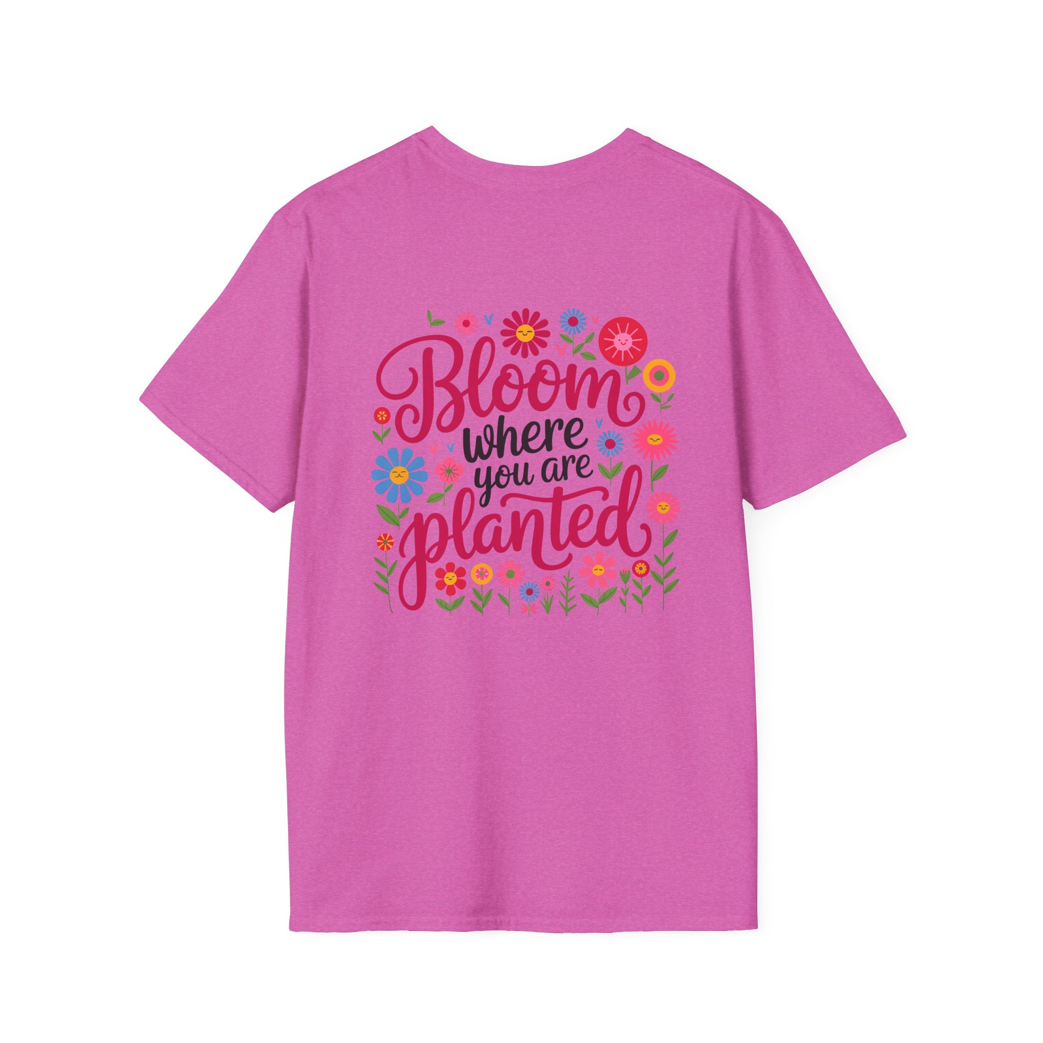 T-Shirt — 'Sunshine and Serendipity' Minimal Floral Chest Logo Tee