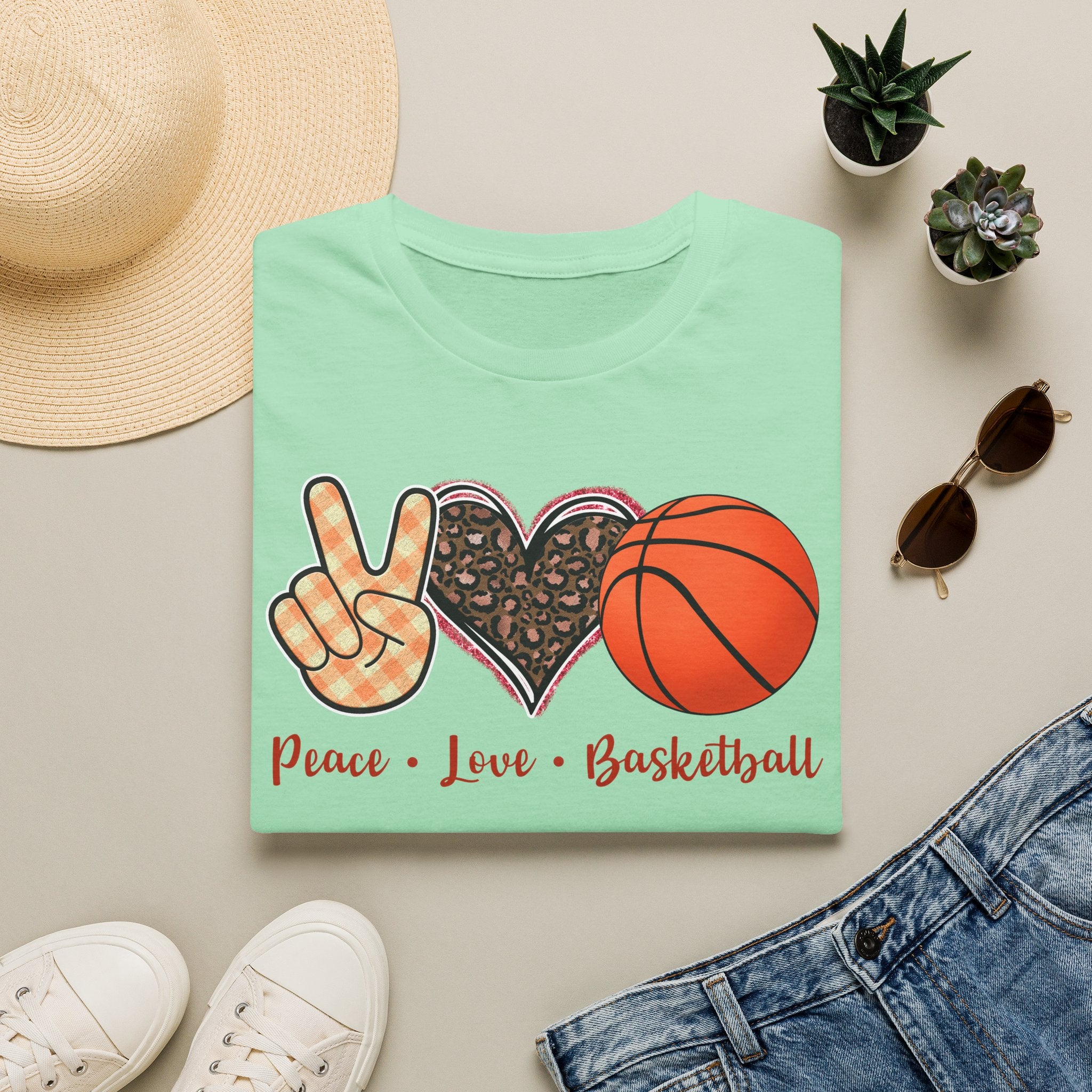 Peace Love Basketball T-Shirt