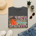 Busy Raising Ballers Basketball Mom T-Shirt — Leopard Print Hoop Design