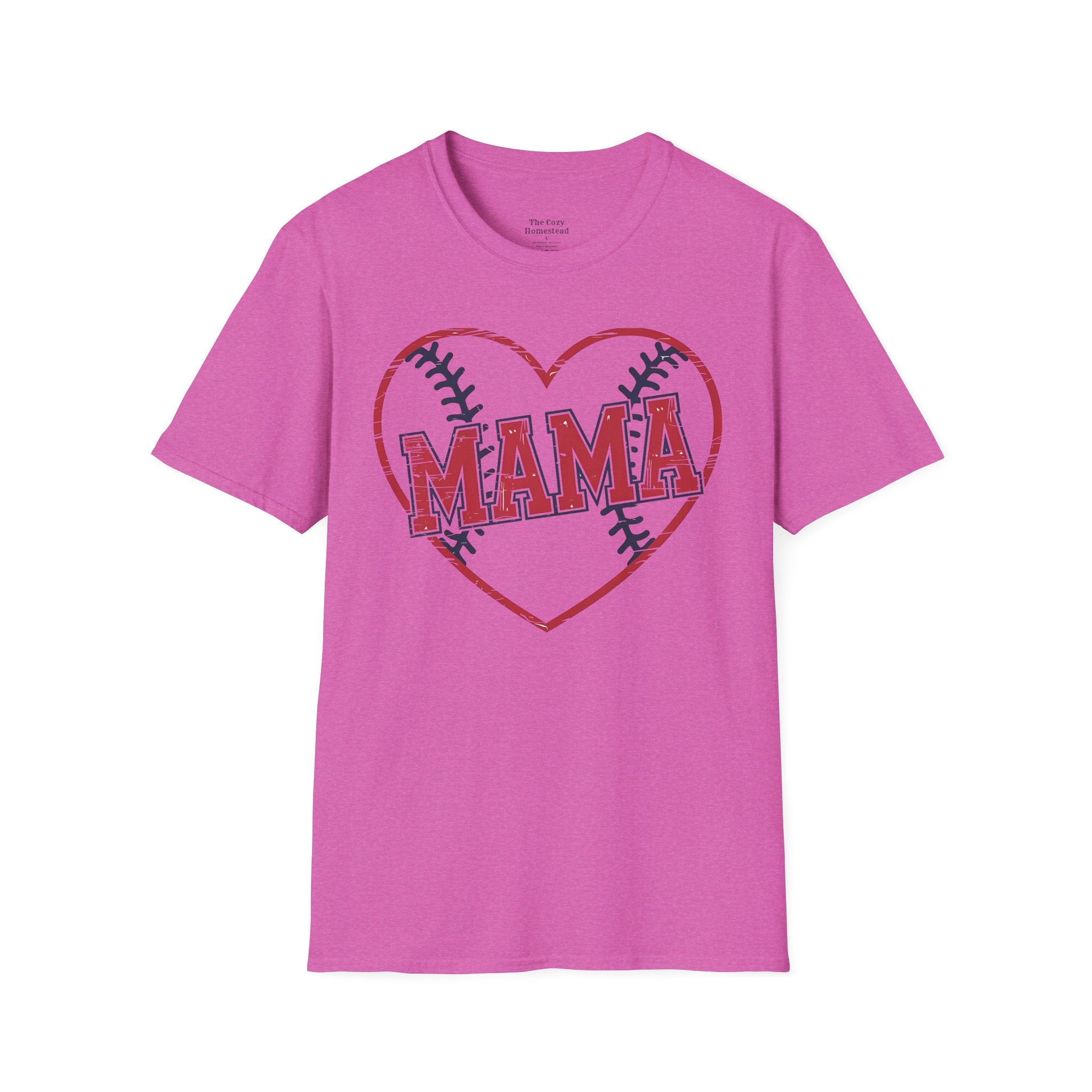 Mama Baseball T-Shirt — Heart Baseball Mom Tee