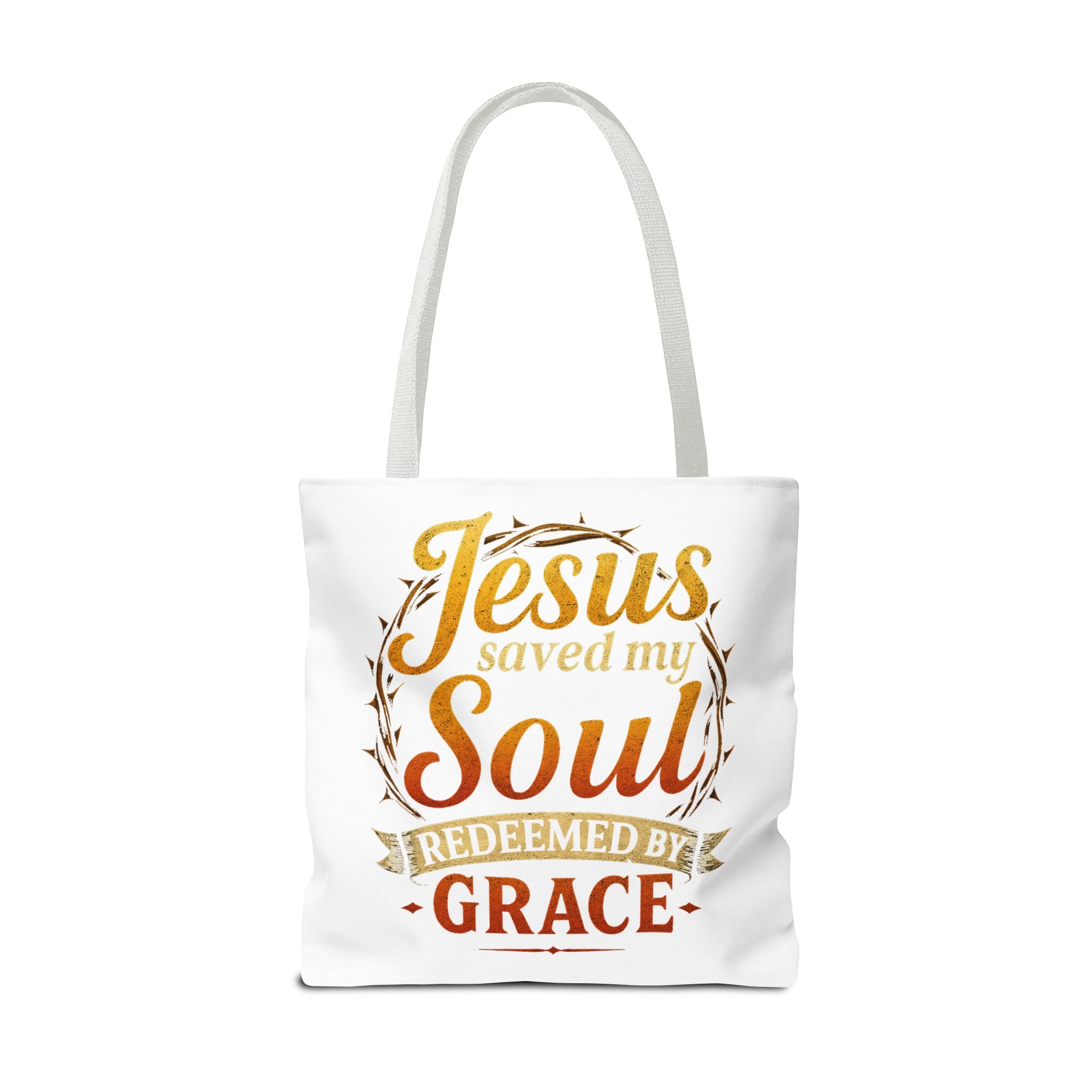 Canvas Tote Bag — "Jesus Saved My Soul, Redeemed by Grace"