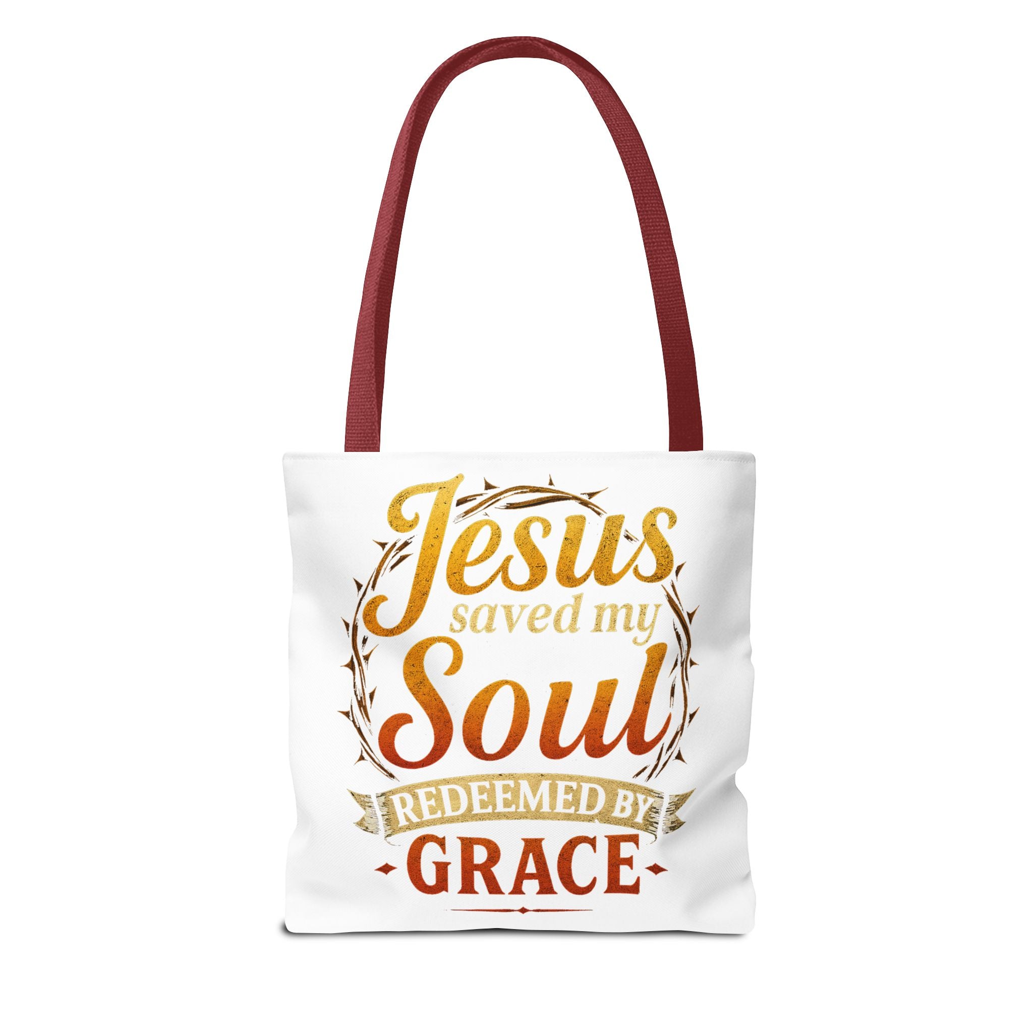 Canvas Tote Bag — "Jesus Saved My Soul, Redeemed by Grace"