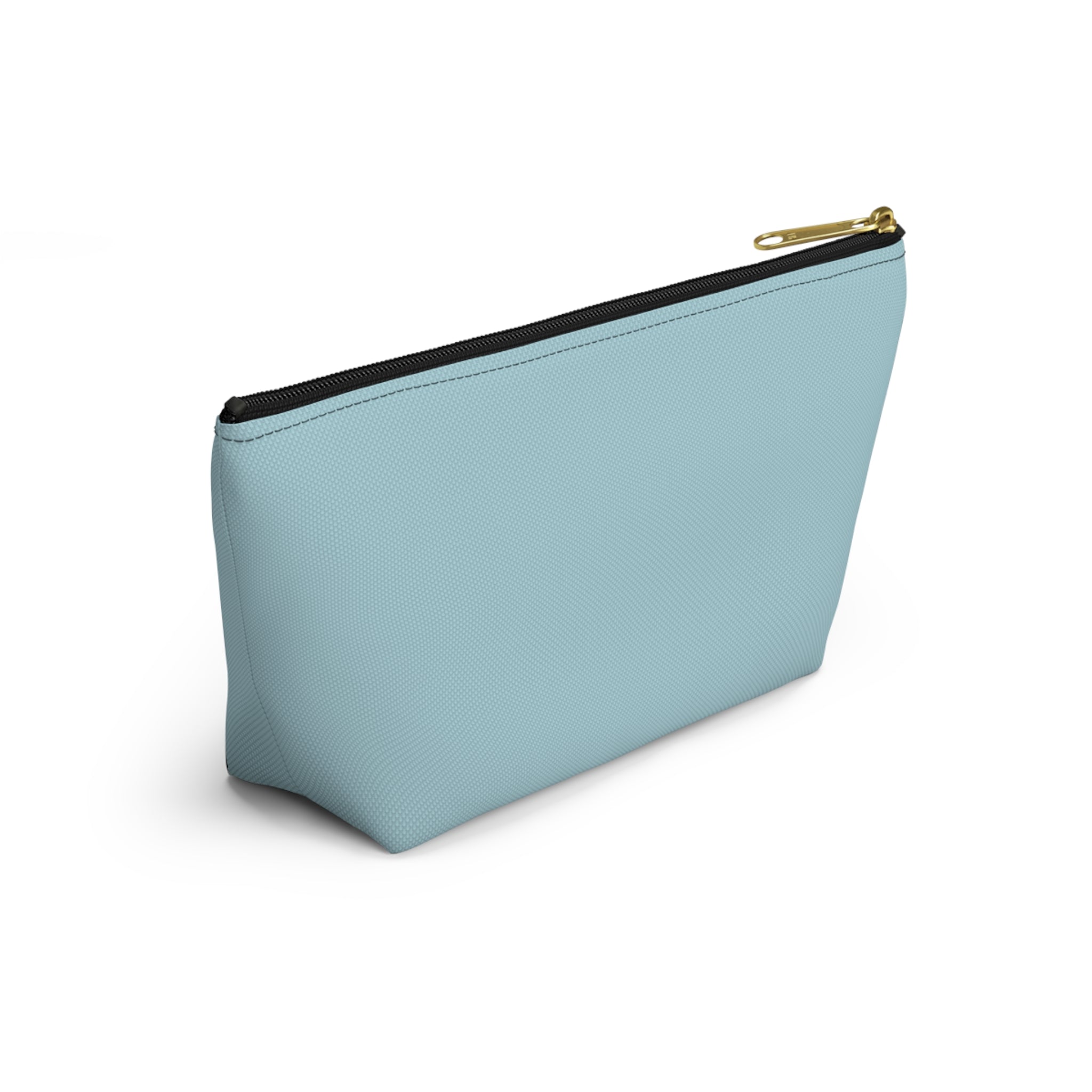 Mom Life Accessory Pouch — Floral Turquoise T‑Bottom Makeup Bag