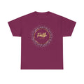 Friendship Circle Graphic Tee- 'Faith Over Fear' Gold Script Floral Badge