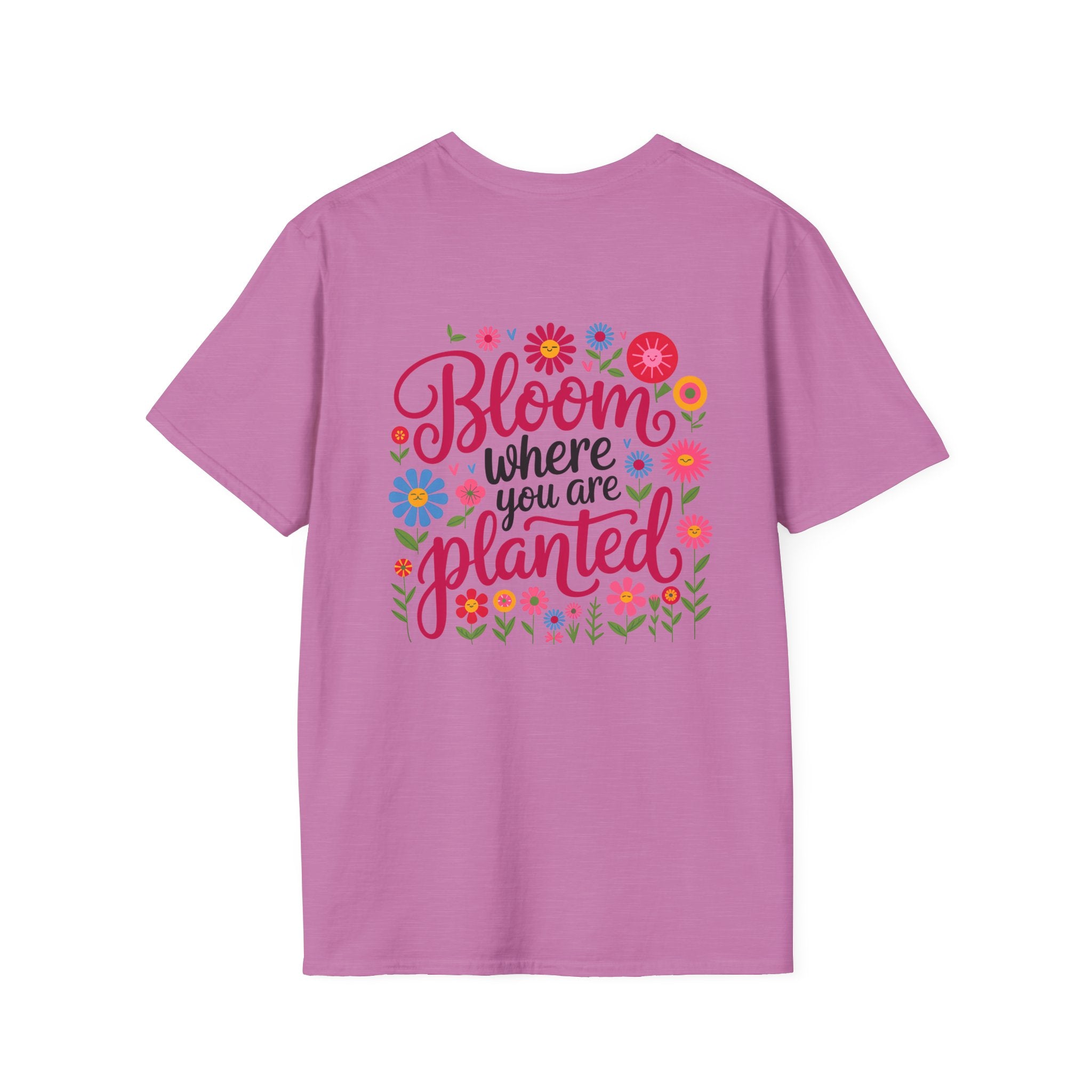 T-Shirt — 'Sunshine and Serendipity' Minimal Floral Chest Logo Tee
