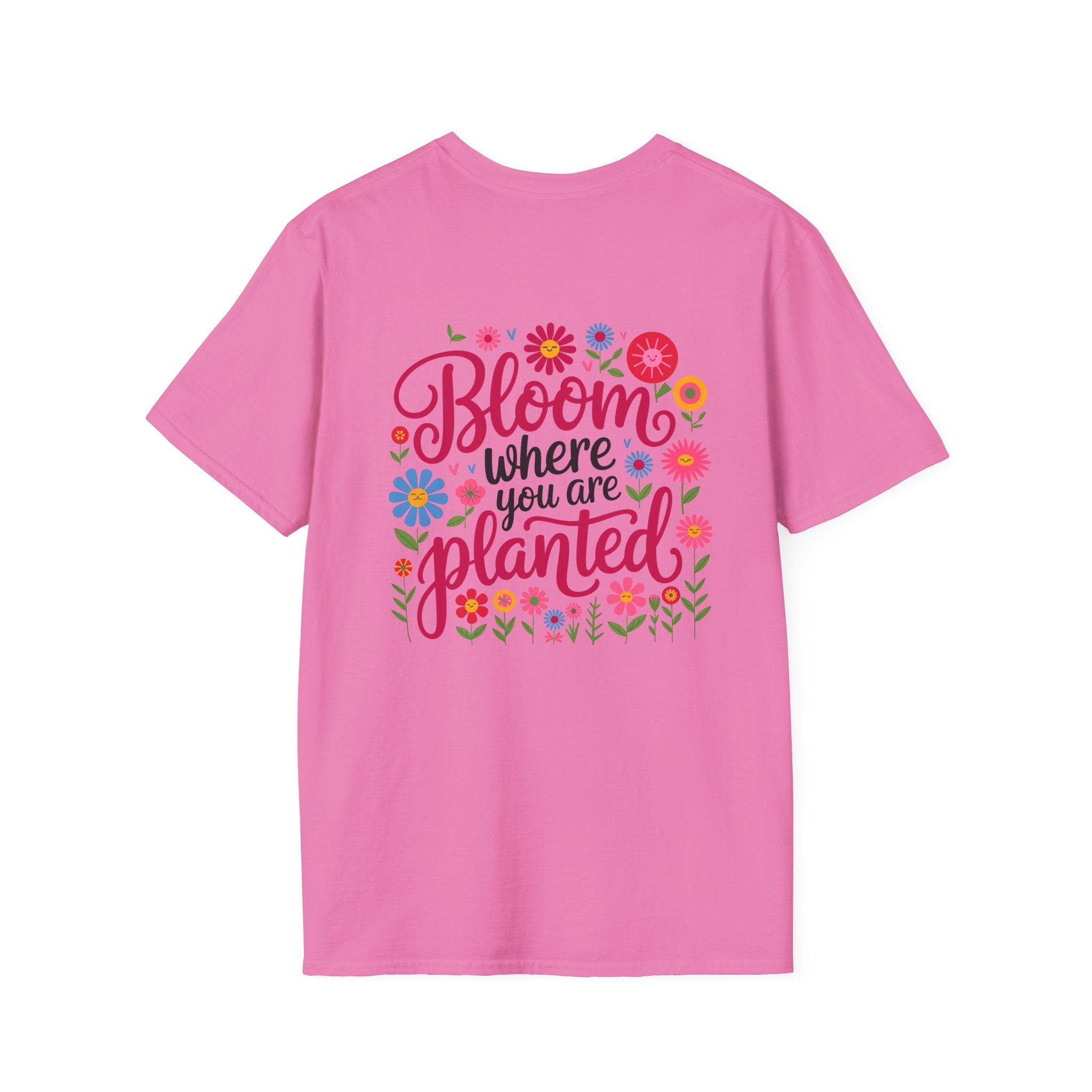 T-Shirt — 'Sunshine and Serendipity' Minimal Floral Chest Logo Tee