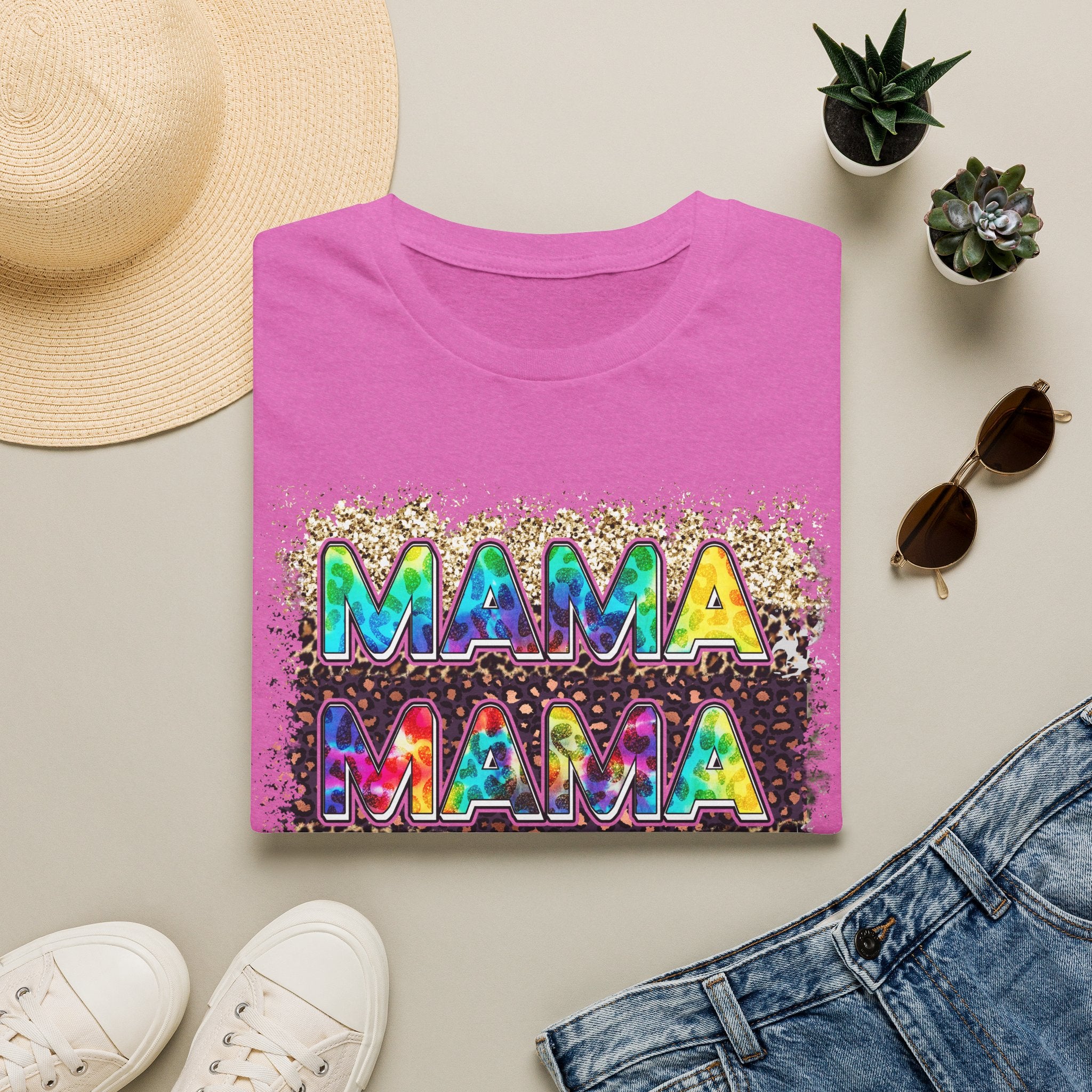 Mama Tie-Dye Graphic T-Shirt — Colorful Retro Tee for Moms