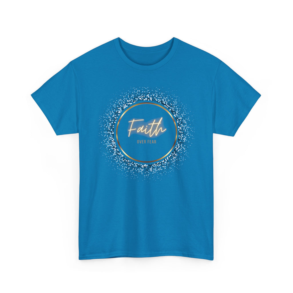 Friendship Circle Graphic Tee- 'Faith Over Fear' Gold Script Floral Badge