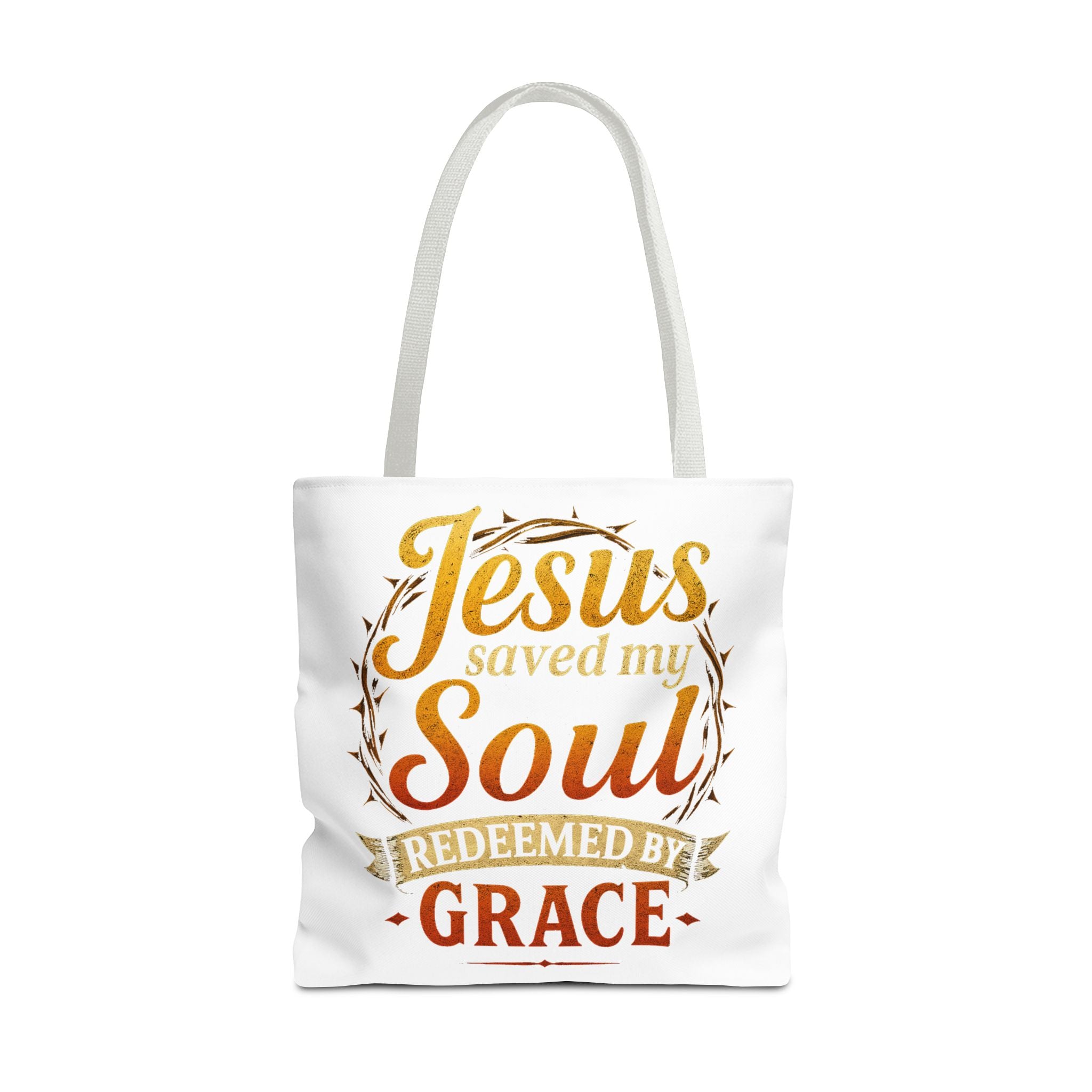 Canvas Tote Bag — "Jesus Saved My Soul, Redeemed by Grace"