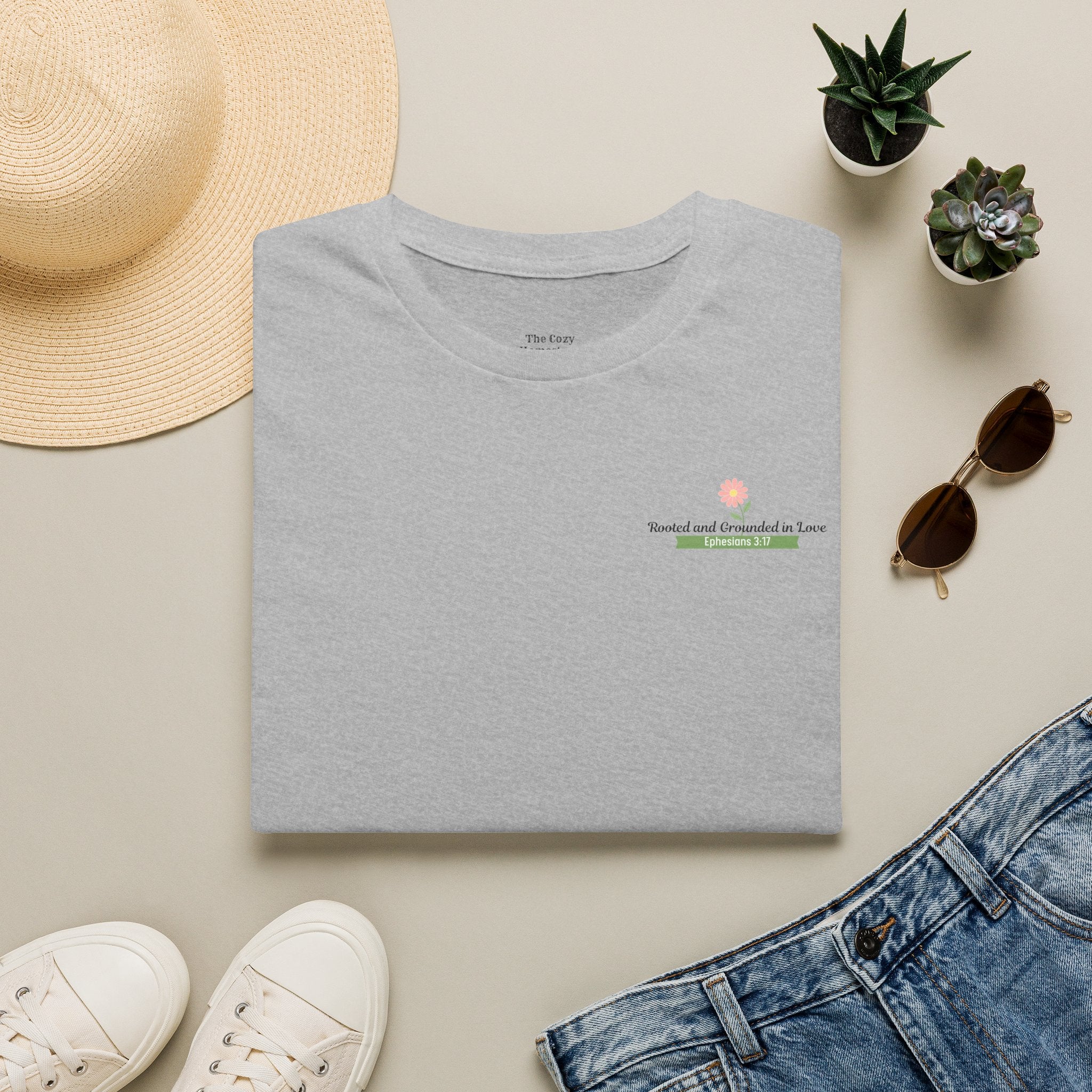 T-Shirt — 'Sunshine and Serendipity' Minimal Floral Chest Logo Tee