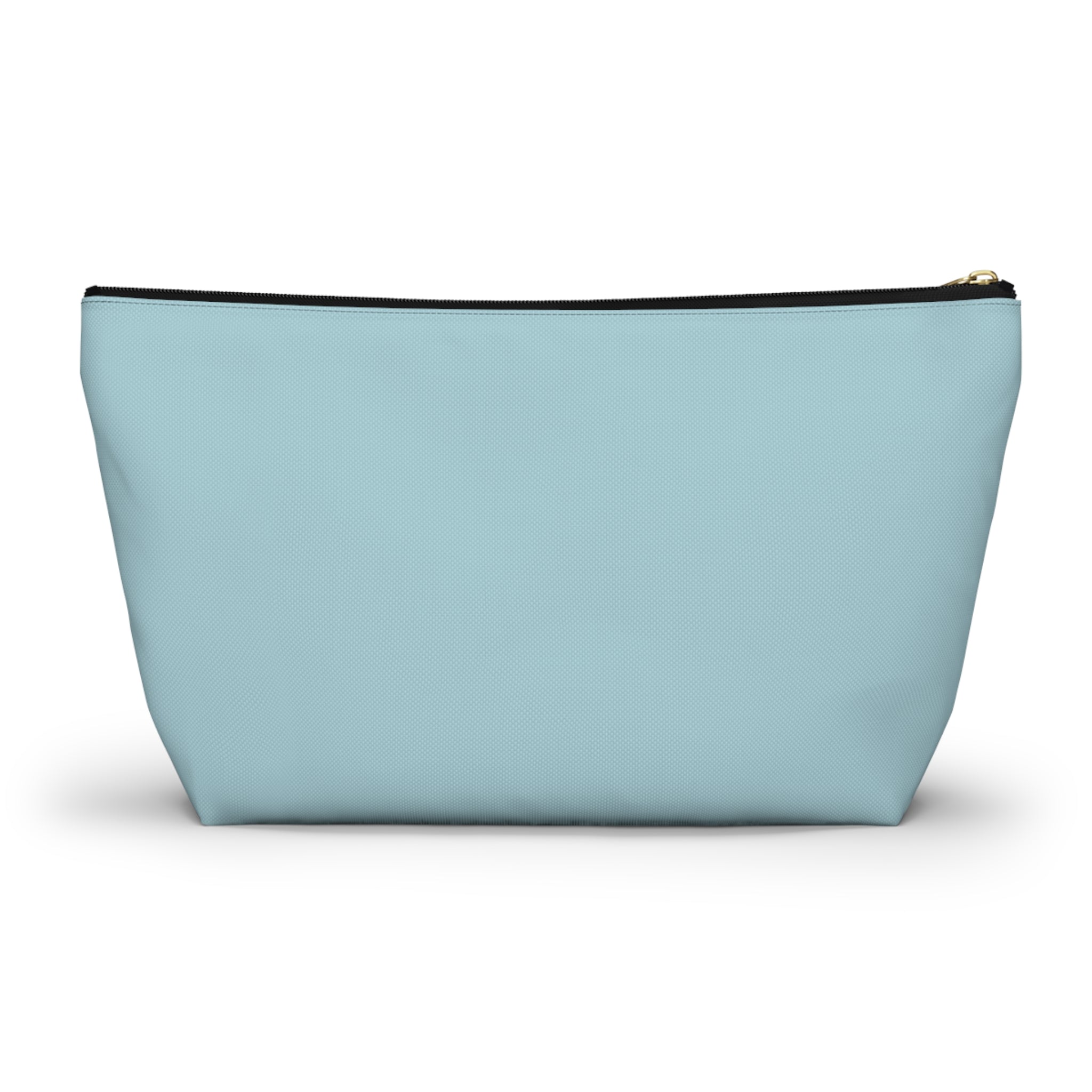 Mom Life Accessory Pouch — Floral Turquoise T‑Bottom Makeup Bag