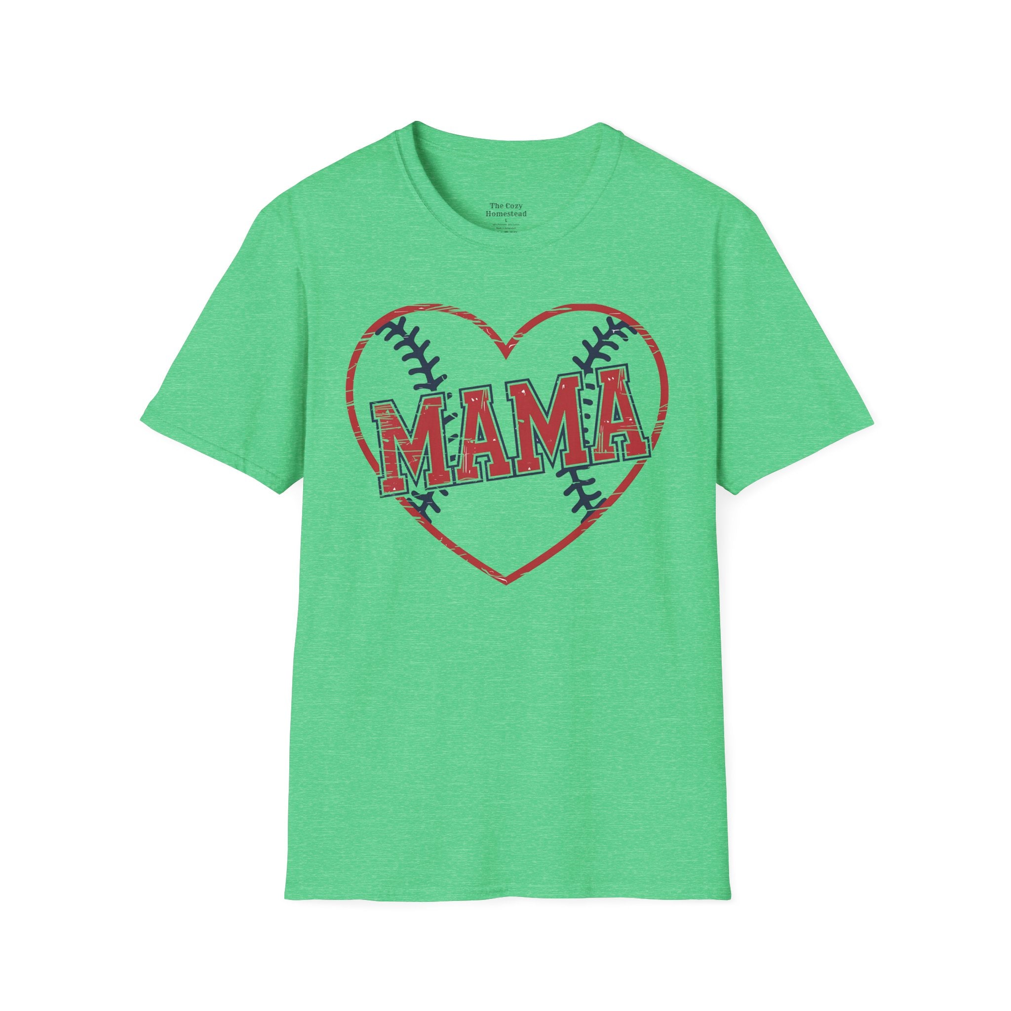 Mama Baseball T-Shirt — Heart Baseball Mom Tee