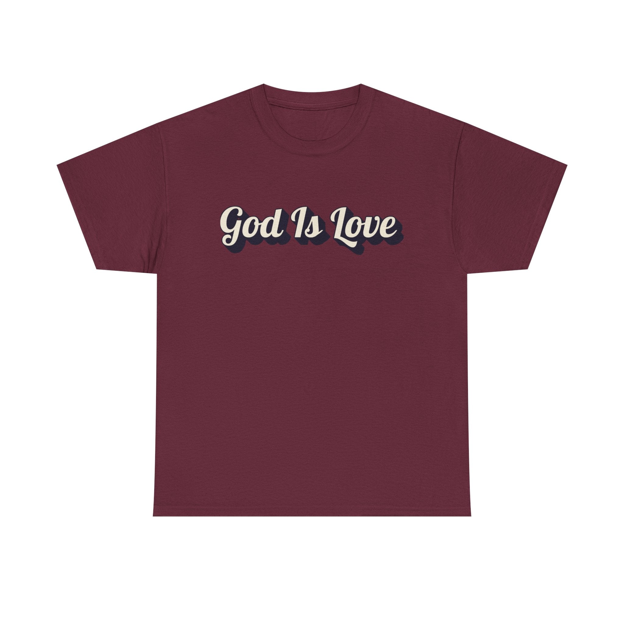 God Is Love T-Shirt — Retro Script Christian Tee