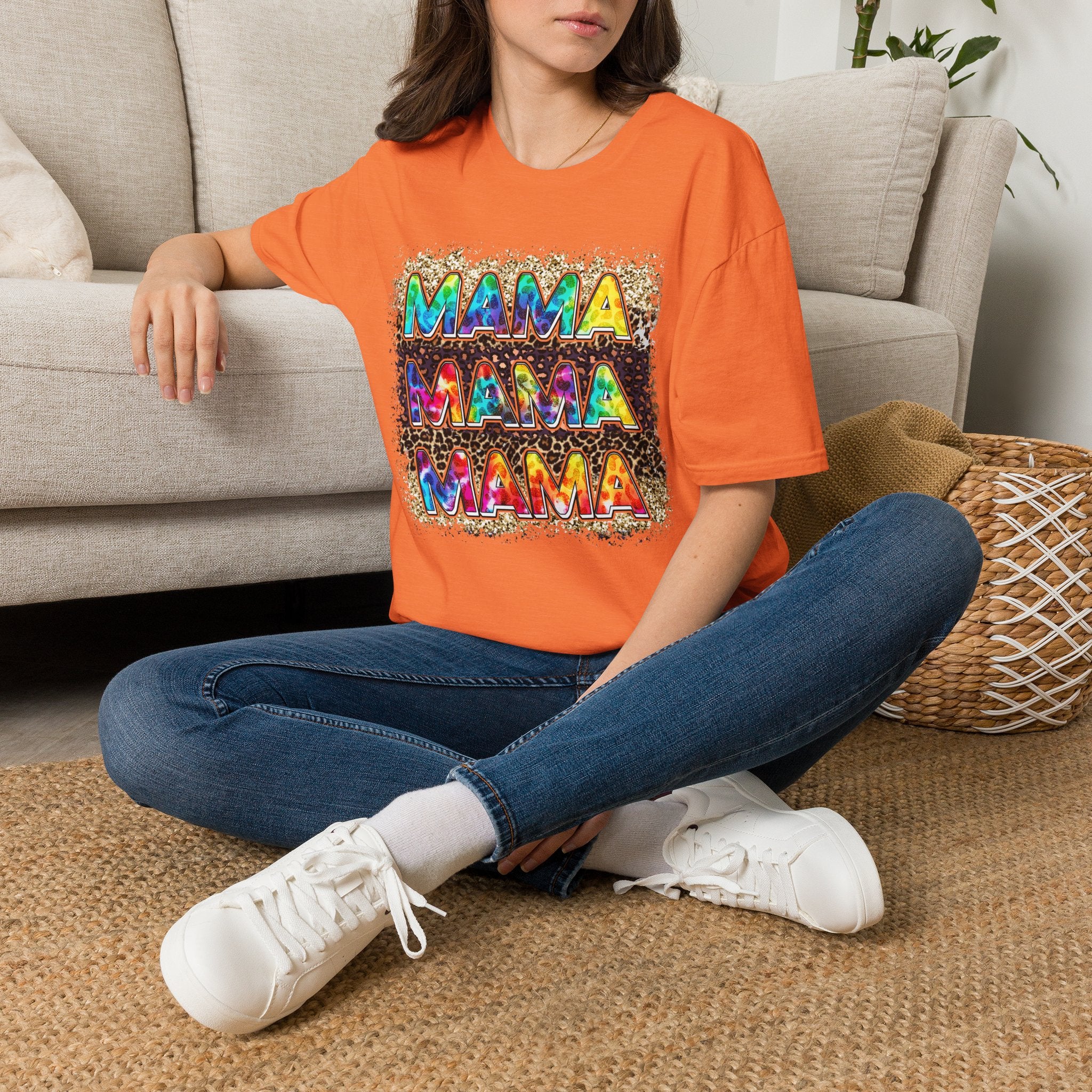 Mama Tie-Dye Graphic T-Shirt — Colorful Retro Tee for Moms