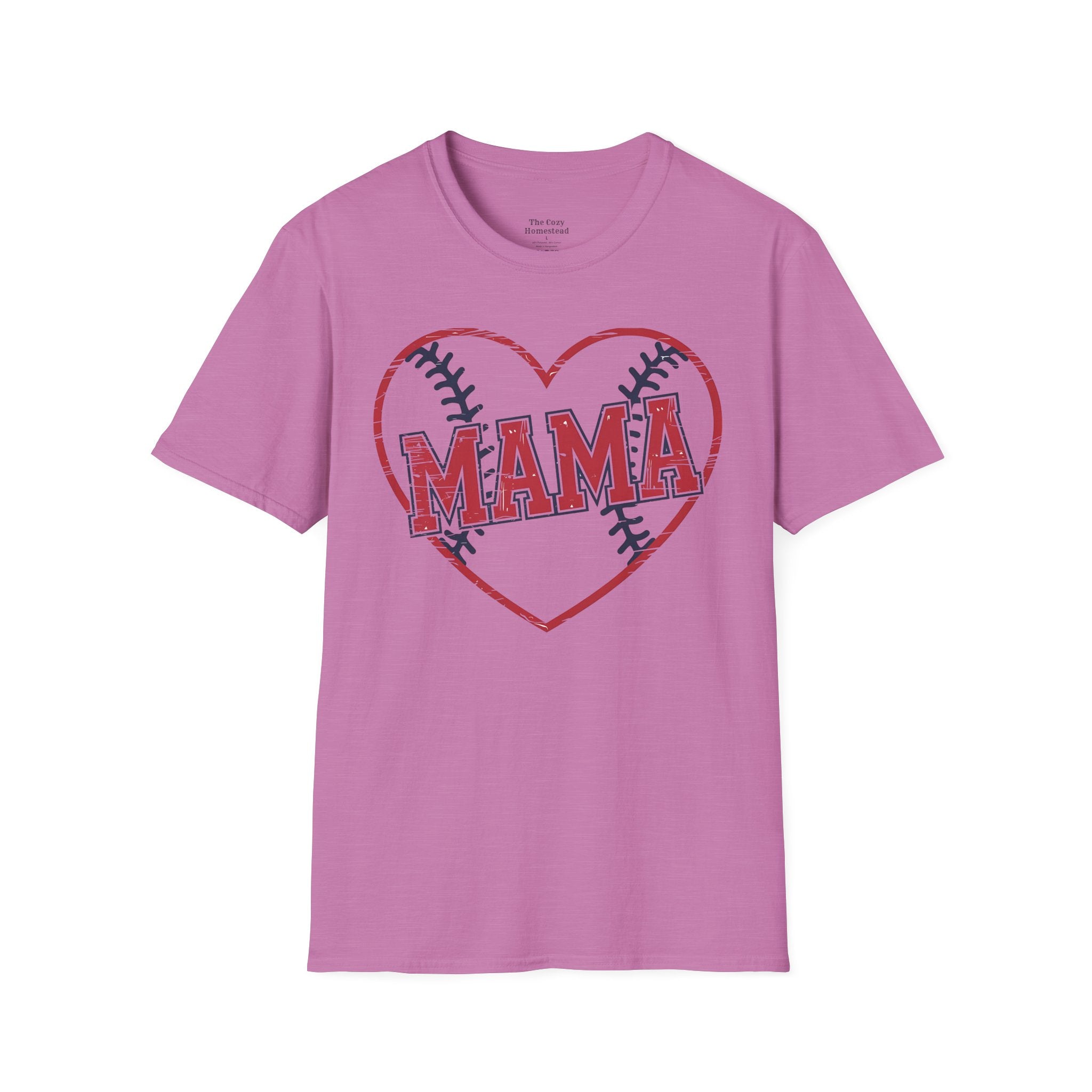 Mama Baseball T-Shirt — Heart Baseball Mom Tee