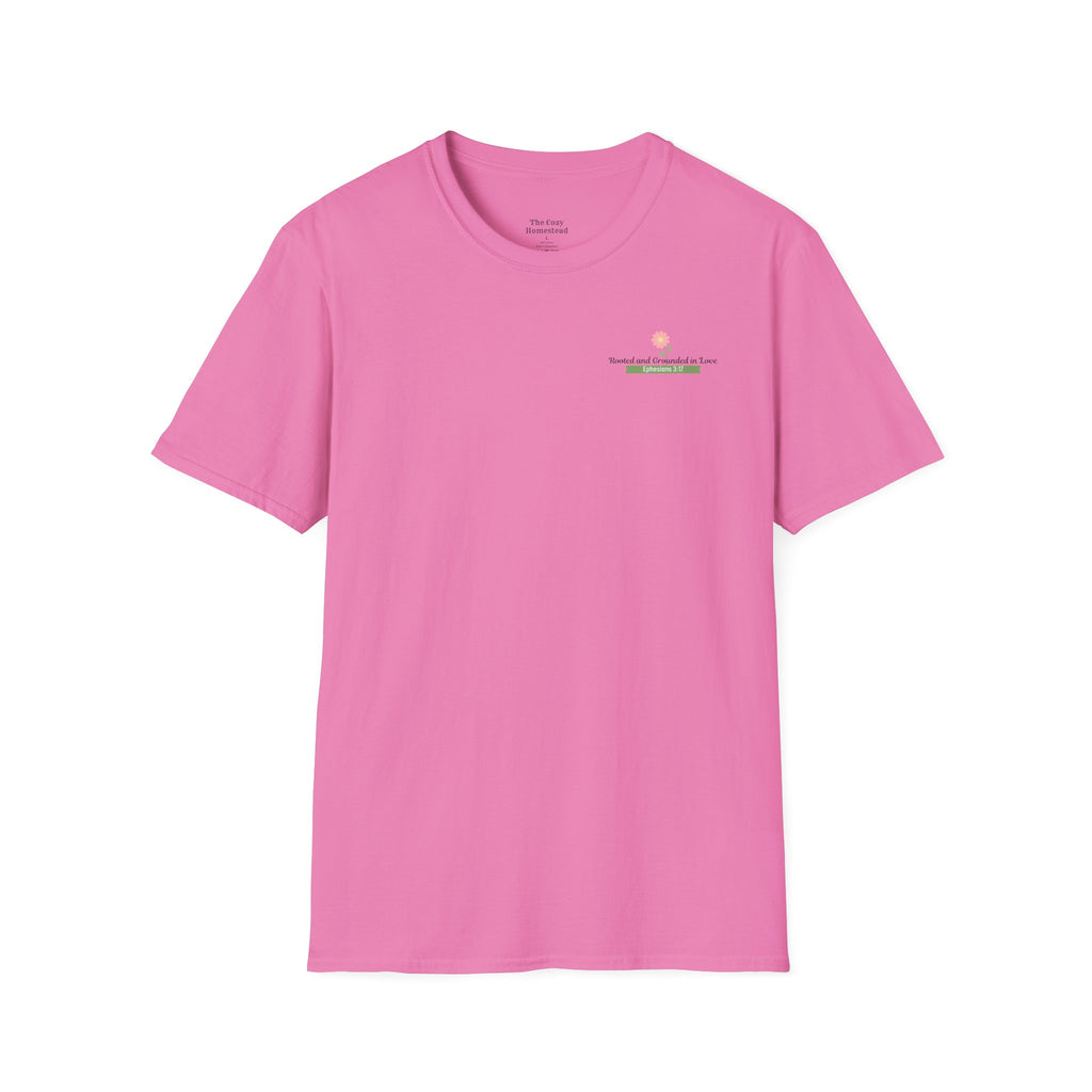 T-Shirt — 'Sunshine and Serendipity' Minimal Floral Chest Logo Tee