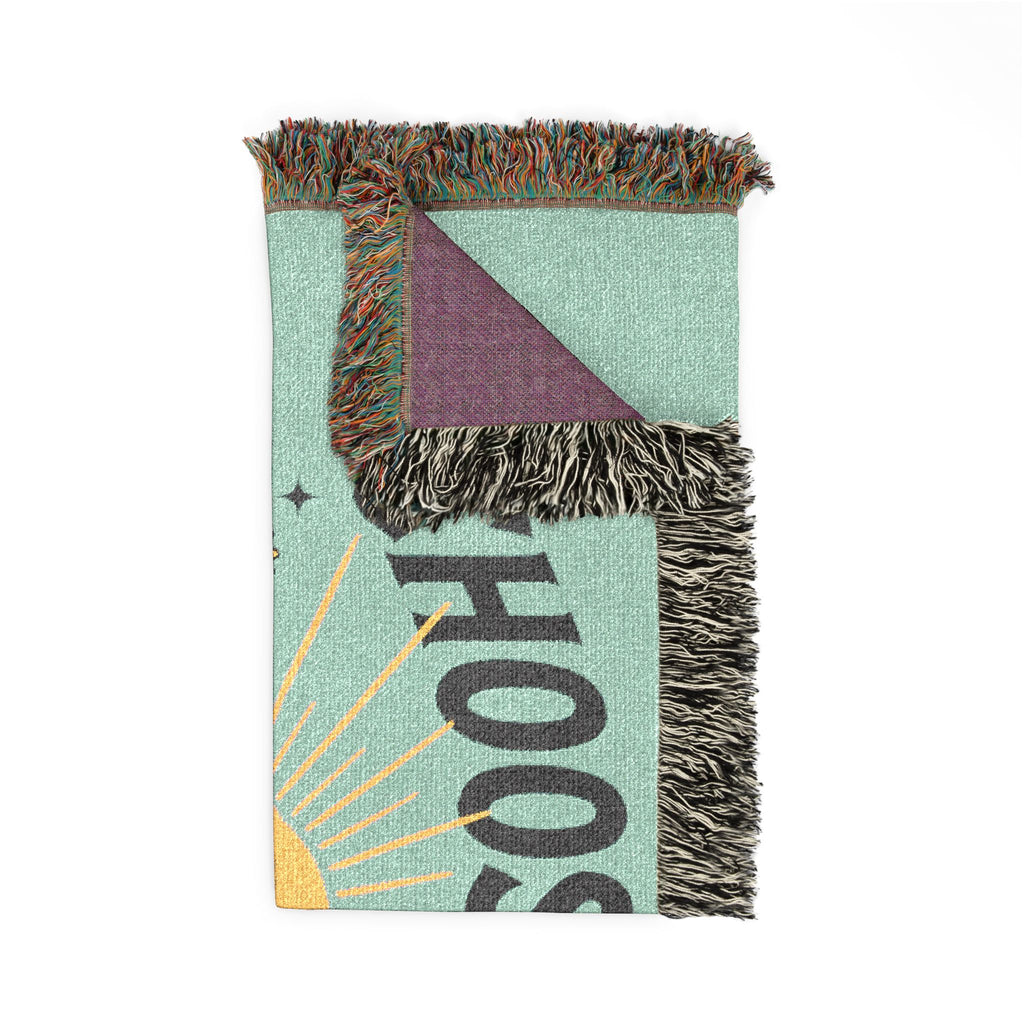 Choose Joy Woven Blanket — Romans 15:13 Sunflower Tapestry Throw