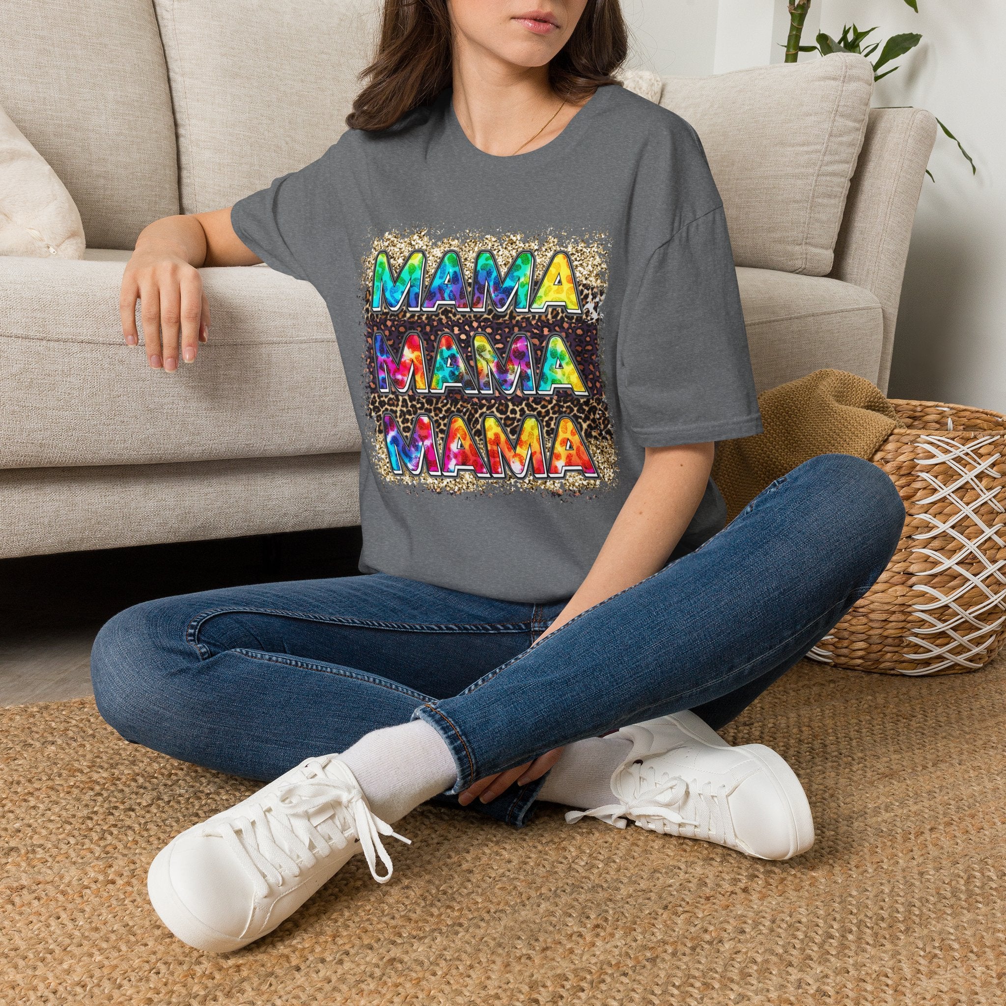 Mama Tie-Dye Graphic T-Shirt — Colorful Retro Tee for Moms