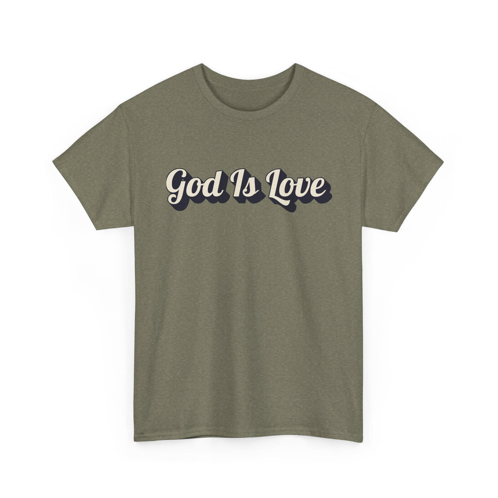 God Is Love T-Shirt — Retro Script Christian Tee